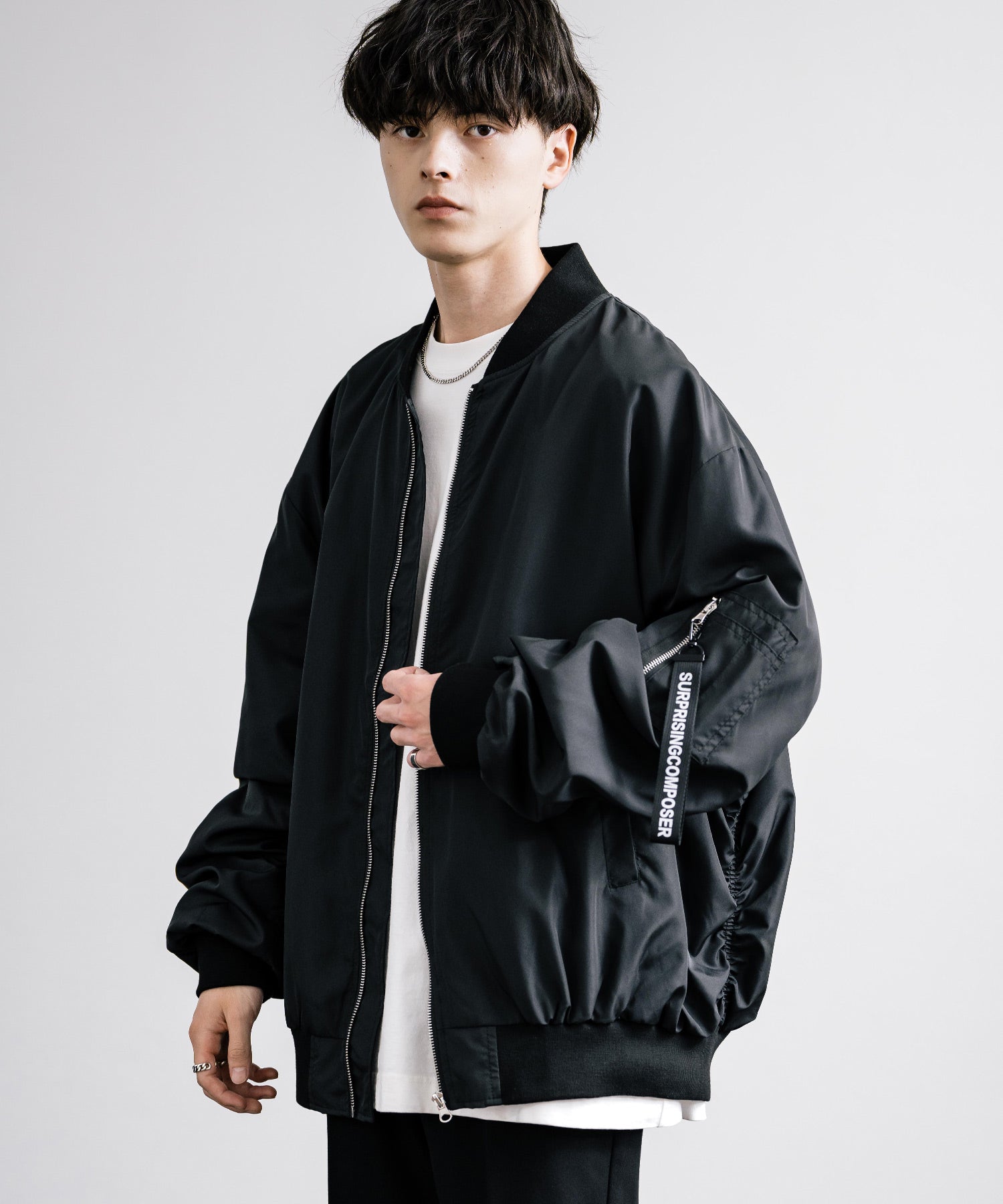 ロッキーモンロー Rocky Monroe MA-1 フライトジャケット ブルゾン メンズ レディース ライトアウター オーバーサイズ ビッグシルエット バルーンスリーブ  撥水 DEWSPO 14533 （カーキ） カーキ