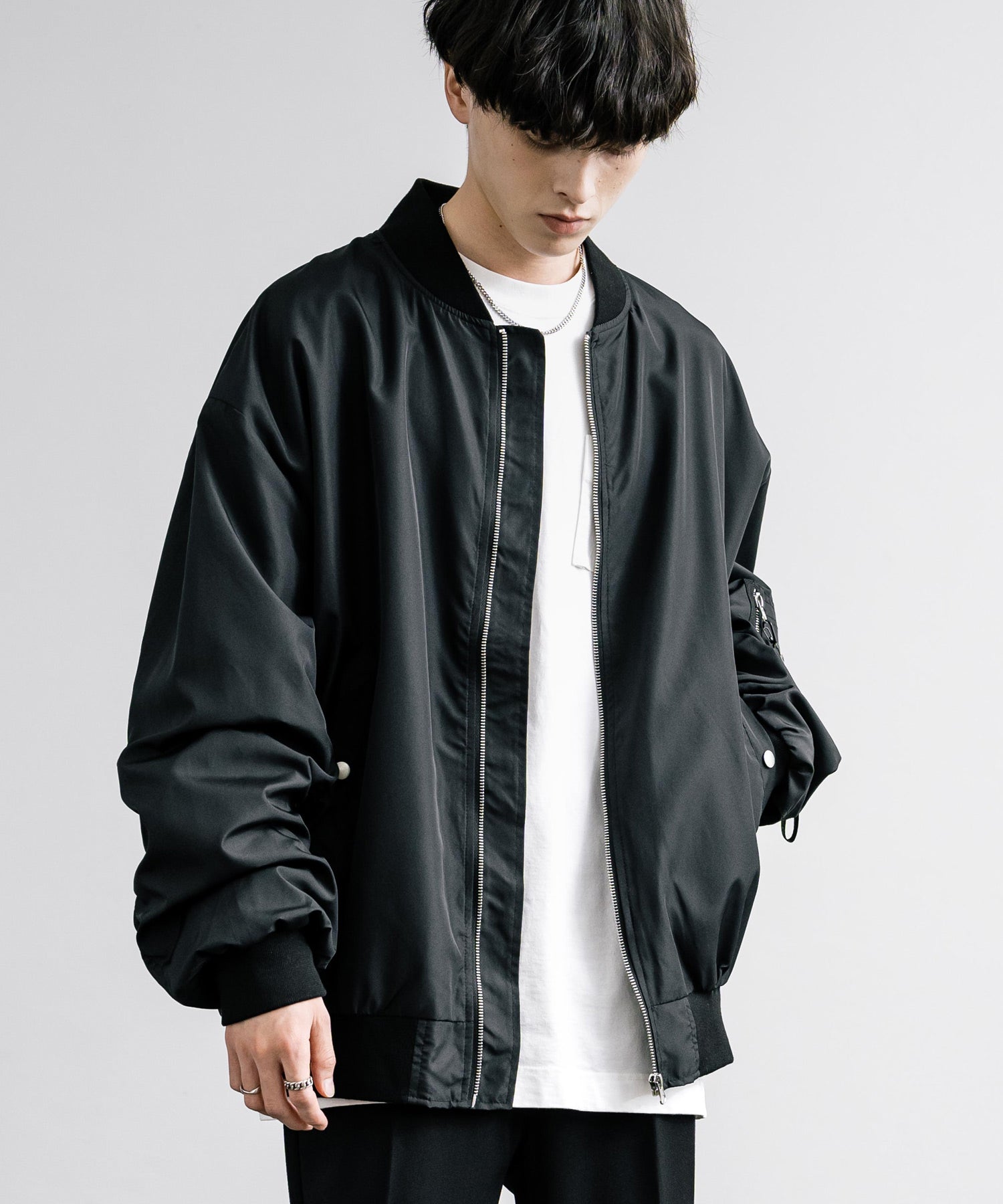 ロッキーモンロー Rocky Monroe MA-1 フライトジャケット ブルゾン メンズ レディース ライトアウター オーバーサイズ ビッグシルエット バルーンスリーブ  撥水 DEWSPO 14533 （カーキ） カーキ