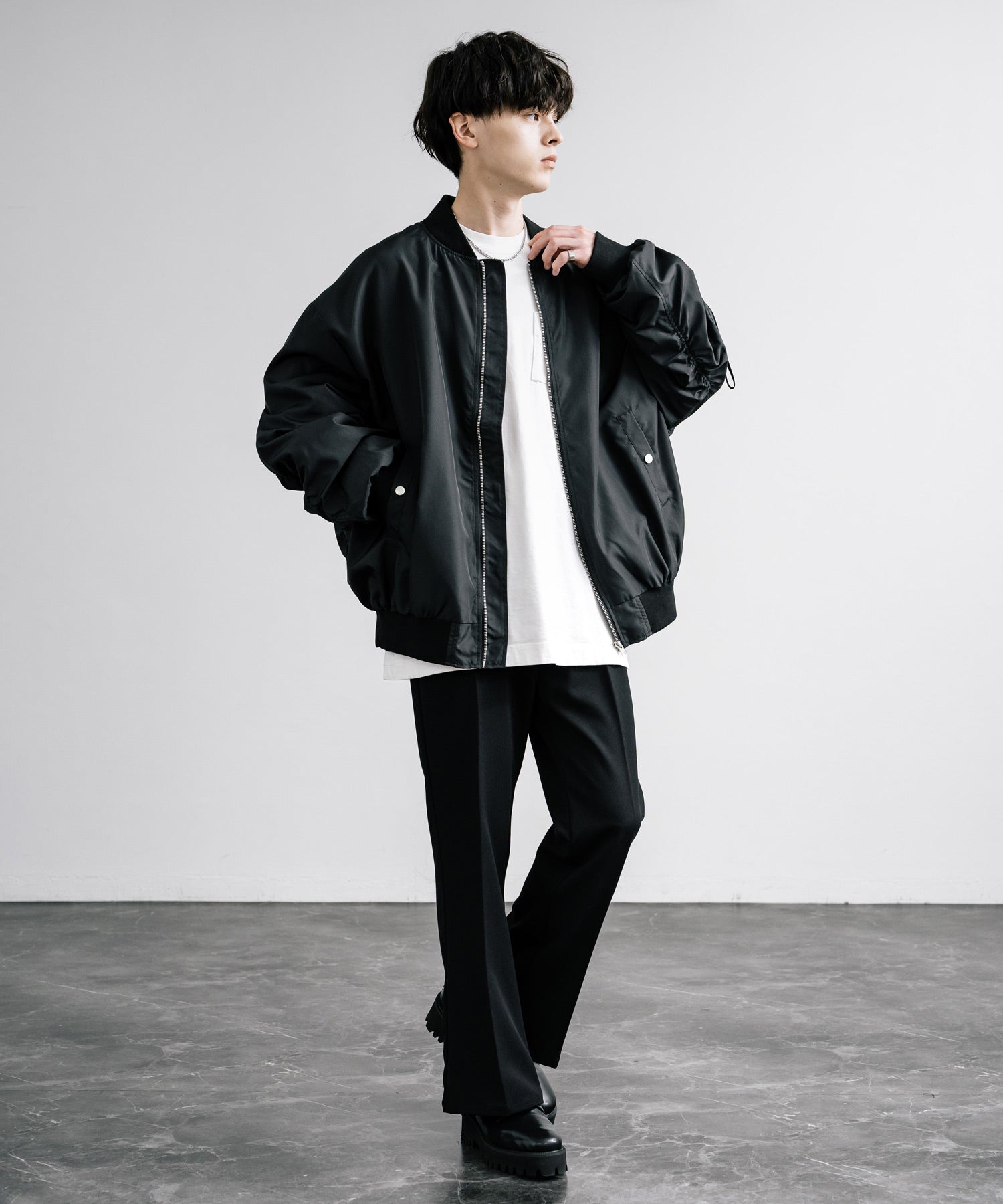 ロッキーモンロー Rocky Monroe MA-1 フライトジャケット ブルゾン メンズ レディース ライトアウター オーバーサイズ ビッグシルエット バルーンスリーブ  撥水 DEWSPO 14533 （カーキ） カーキ