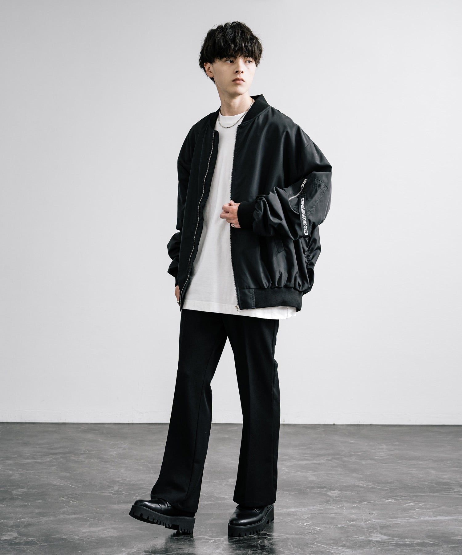ロッキーモンロー Rocky Monroe MA-1 フライトジャケット ブルゾン メンズ レディース ライトアウター オーバーサイズ ビッグシルエット バルーンスリーブ  撥水 DEWSPO 14533 （カーキ） カーキ