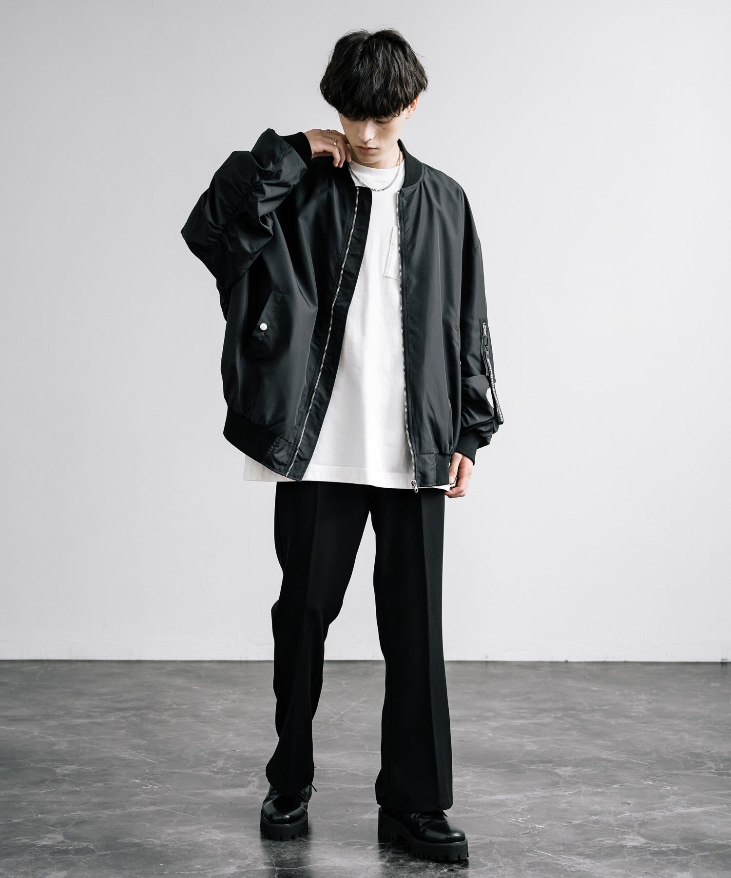 ロッキーモンロー Rocky Monroe MA-1 フライトジャケット ブルゾン メンズ レディース ライトアウター オーバーサイズ ビッグシルエット バルーンスリーブ  撥水 DEWSPO 14533 （カーキ） カーキ