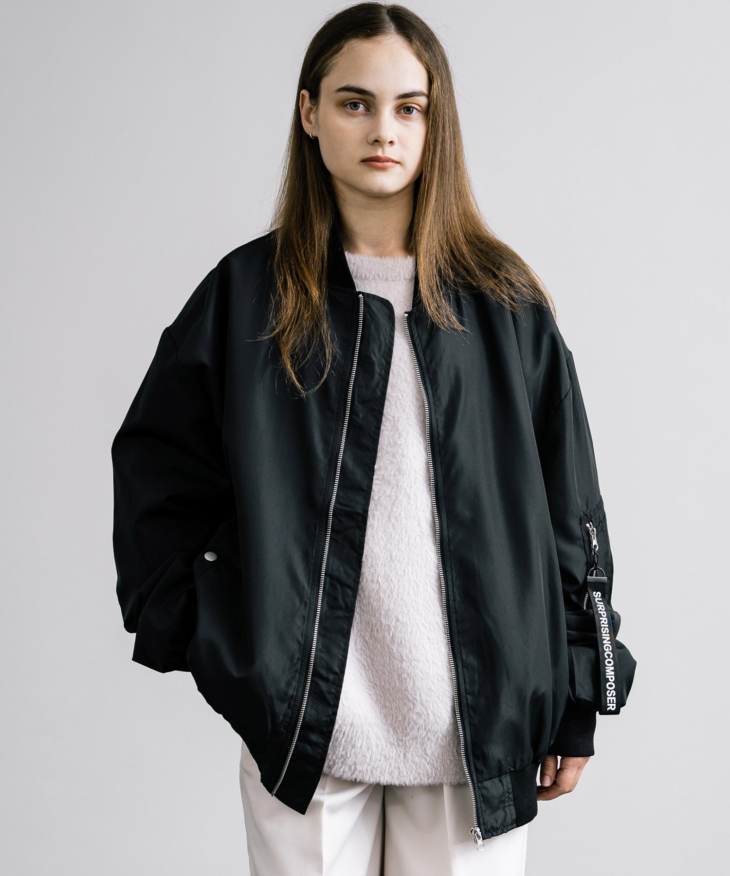 ロッキーモンロー Rocky Monroe MA-1 フライトジャケット ブルゾン メンズ レディース ライトアウター オーバーサイズ ビッグシルエット バルーンスリーブ  撥水 DEWSPO 14533 （カーキ） カーキ