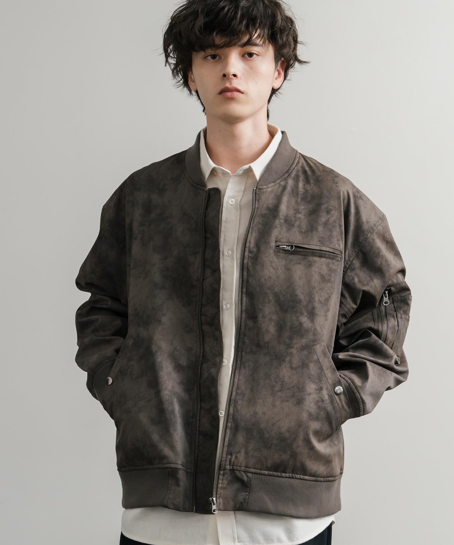 ロッキーモンロー Rocky Monroe ブルゾン フライトジャケット MA-1 メンズ レディース ライダース アウター ミリタリー 合成皮革 PU オーバーサイズ ヴィンテージ 古着 14685 （ブラック） ブラック
