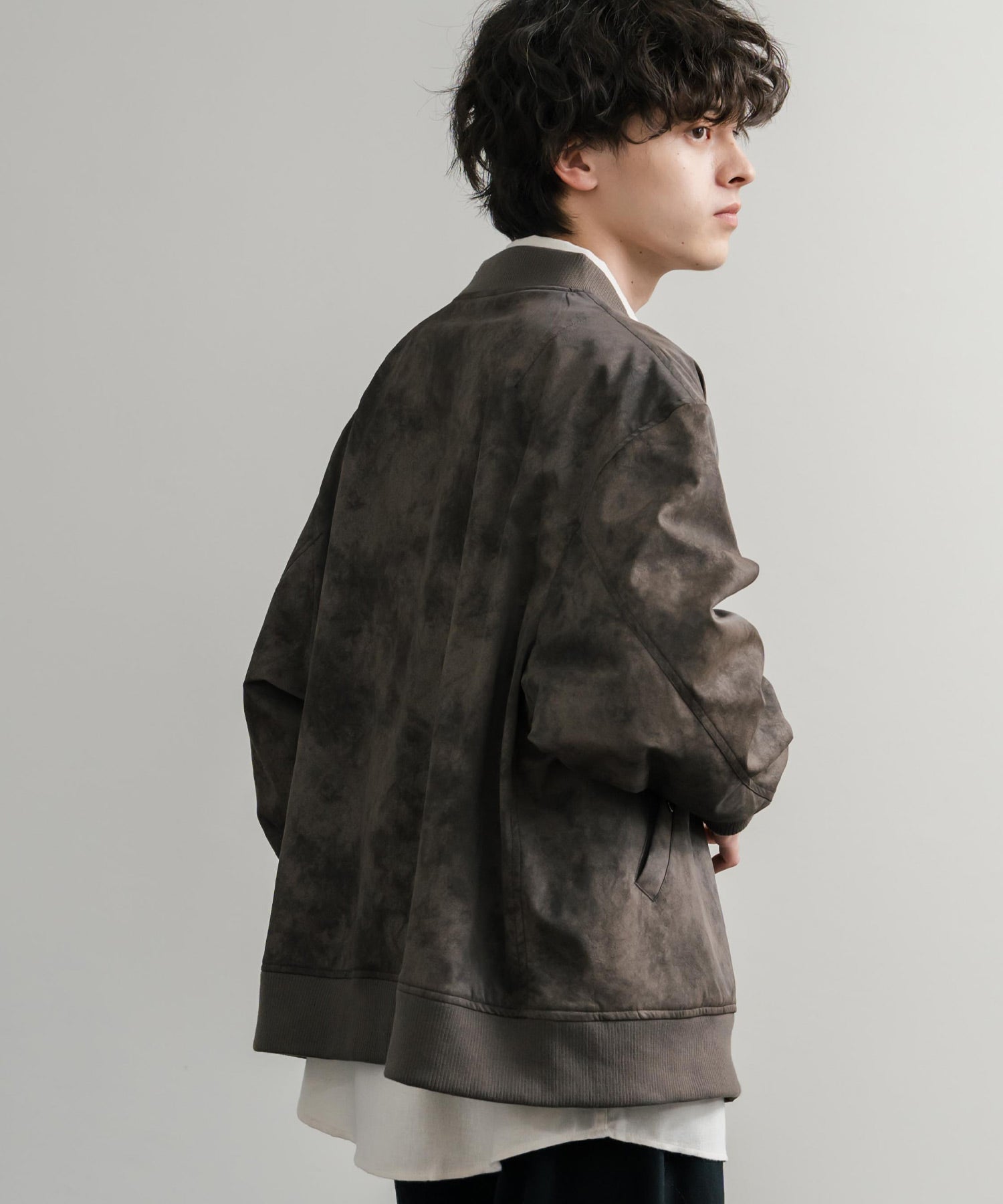 ロッキーモンロー Rocky Monroe ブルゾン フライトジャケット MA-1 メンズ レディース ライダース アウター ミリタリー 合成皮革 PU オーバーサイズ ヴィンテージ 古着 14685 （ブラック） ブラック