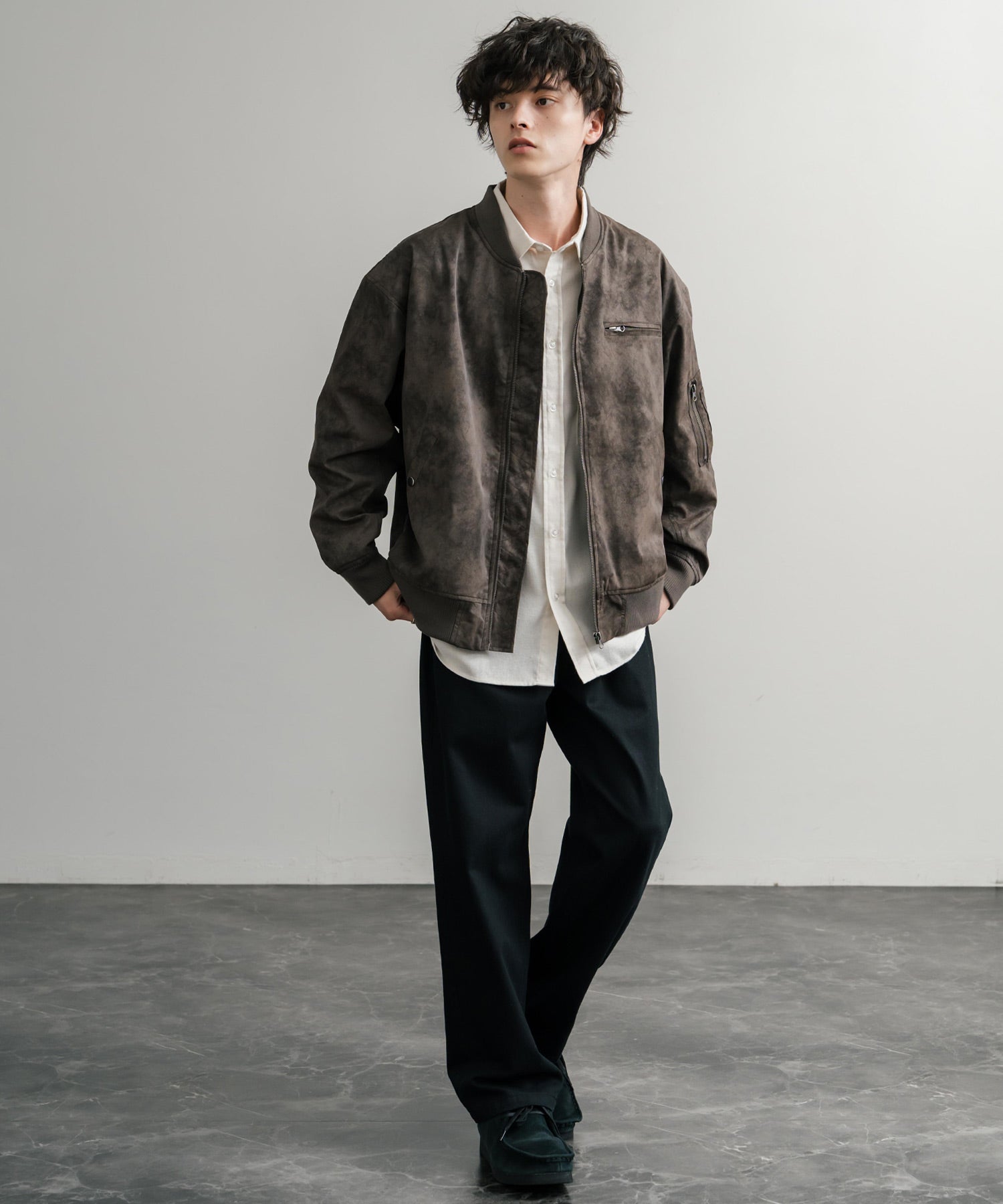 ロッキーモンロー Rocky Monroe ブルゾン フライトジャケット MA-1 メンズ レディース ライダース アウター ミリタリー 合成皮革 PU オーバーサイズ ヴィンテージ 古着 14685 （ブラック） ブラック