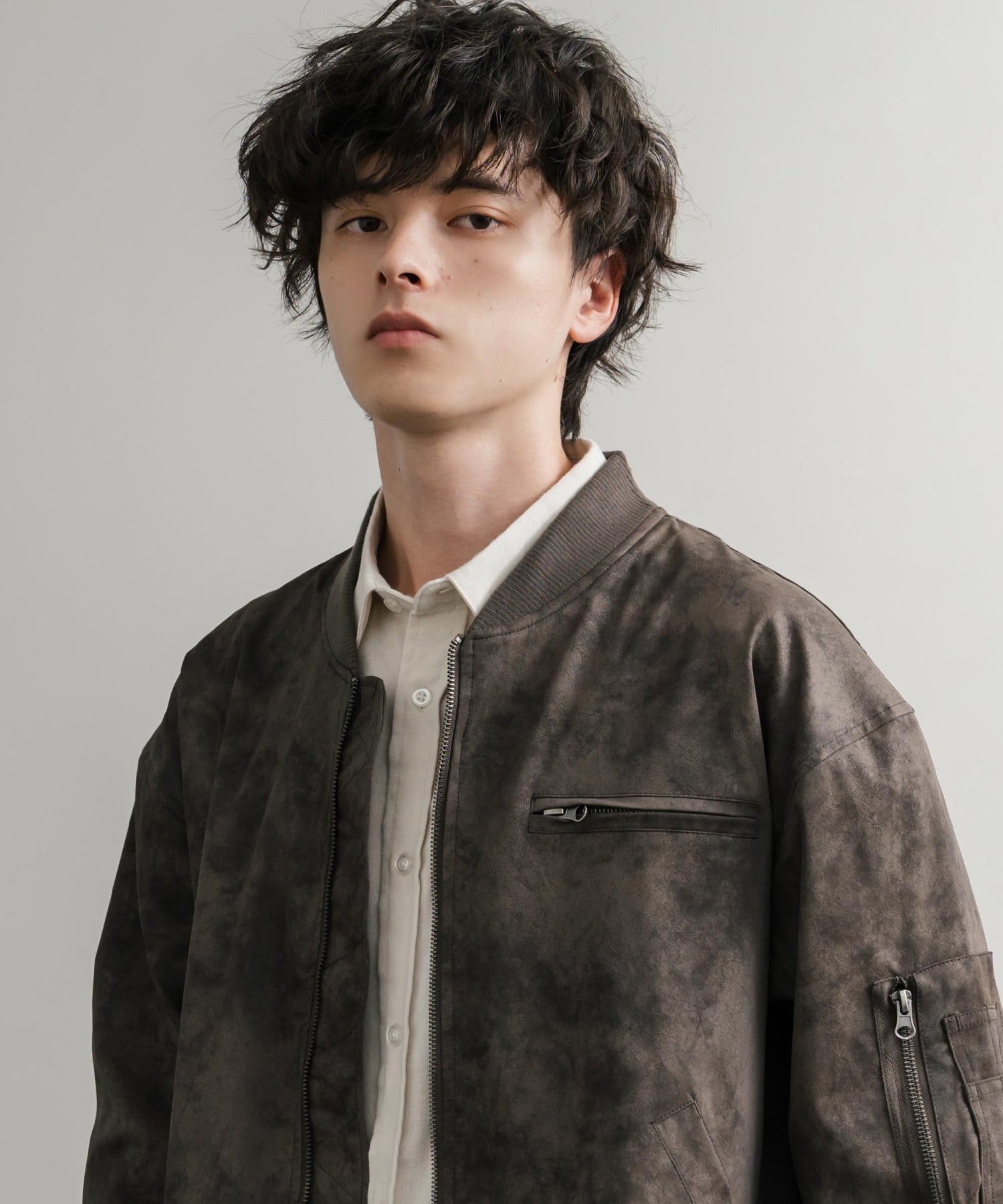 ロッキーモンロー Rocky Monroe ブルゾン フライトジャケット MA-1 メンズ レディース ライダース アウター ミリタリー 合成皮革 PU オーバーサイズ ヴィンテージ 古着 14685 （ブラック） ブラック