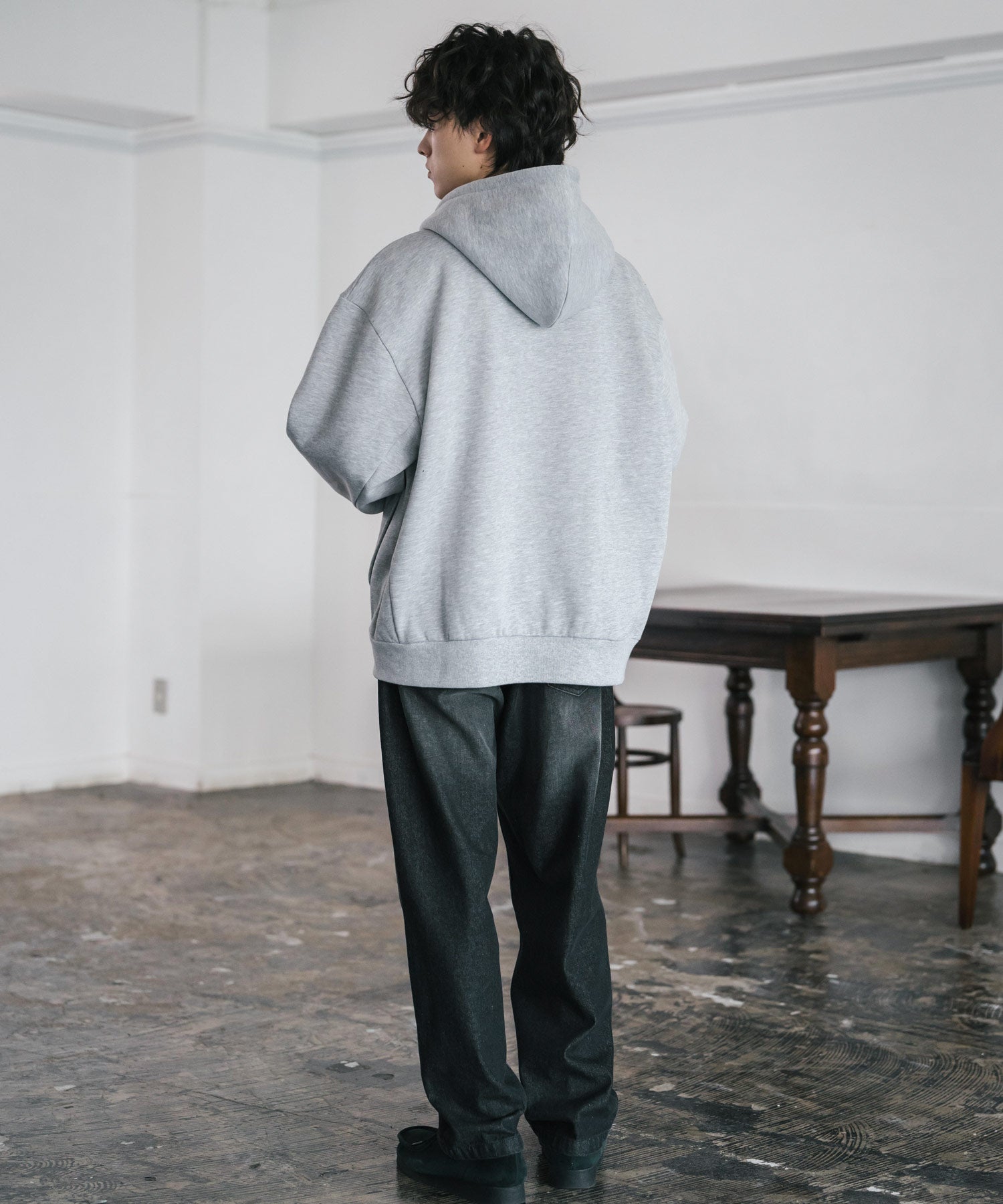 ロッキーモンロー Rocky Monroe UMBRO アンブロ ジップパーカー 裏起毛 長袖 メンズ スウェット フーディー ライトアウター オーバーサイズ あたたかい ロゴ刺繍 別注 14943 （チャコール） チャコール