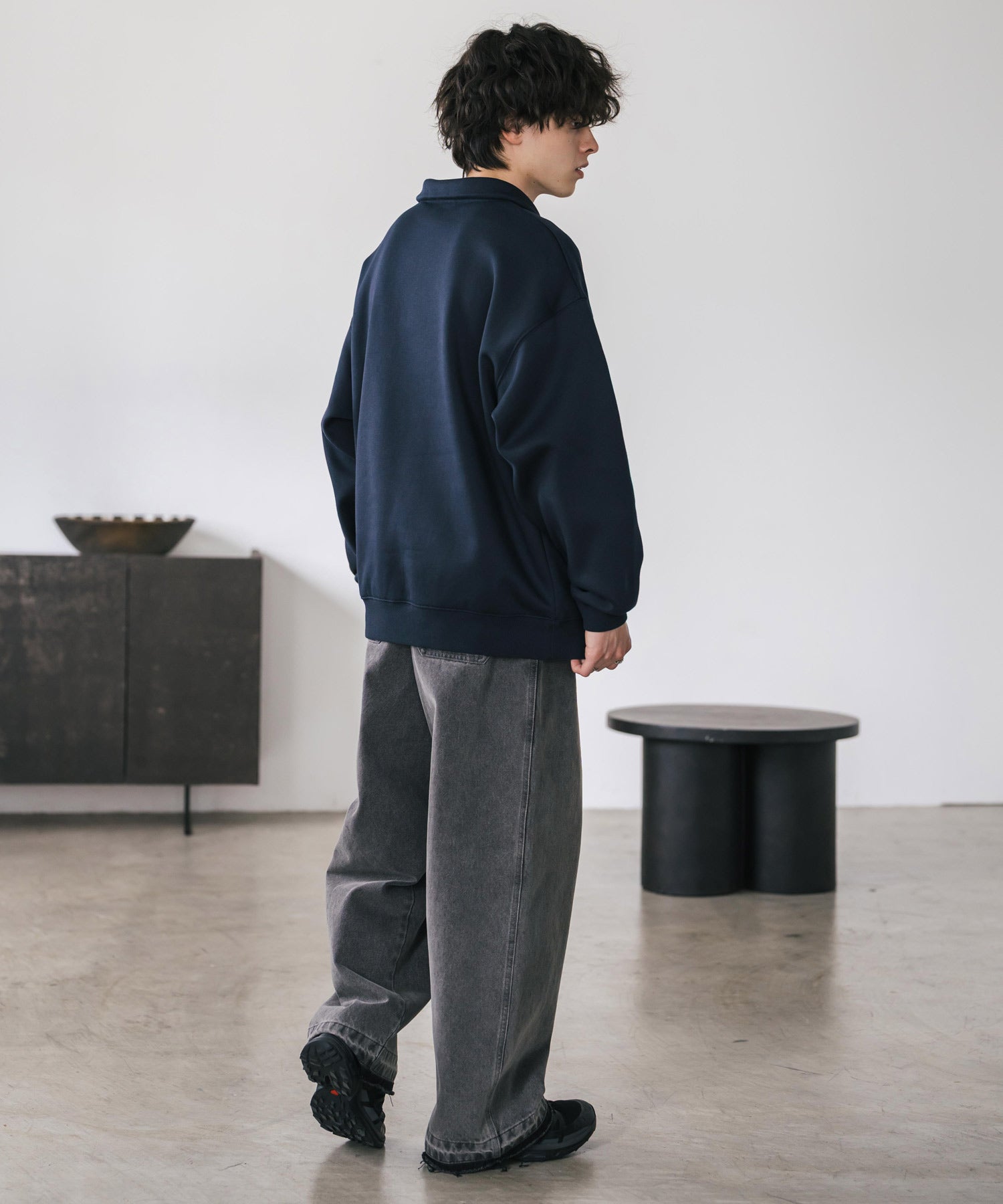 ロッキーモンロー Rocky Monroe UMBRO アンブロ スウェット 裏起毛 長袖 メンズ レディース トレーナー ハーフジップ プルオーバー オーバーサイズ ロゴ刺繍 別注コラボ 14942 （杢グレー） 杢グレー