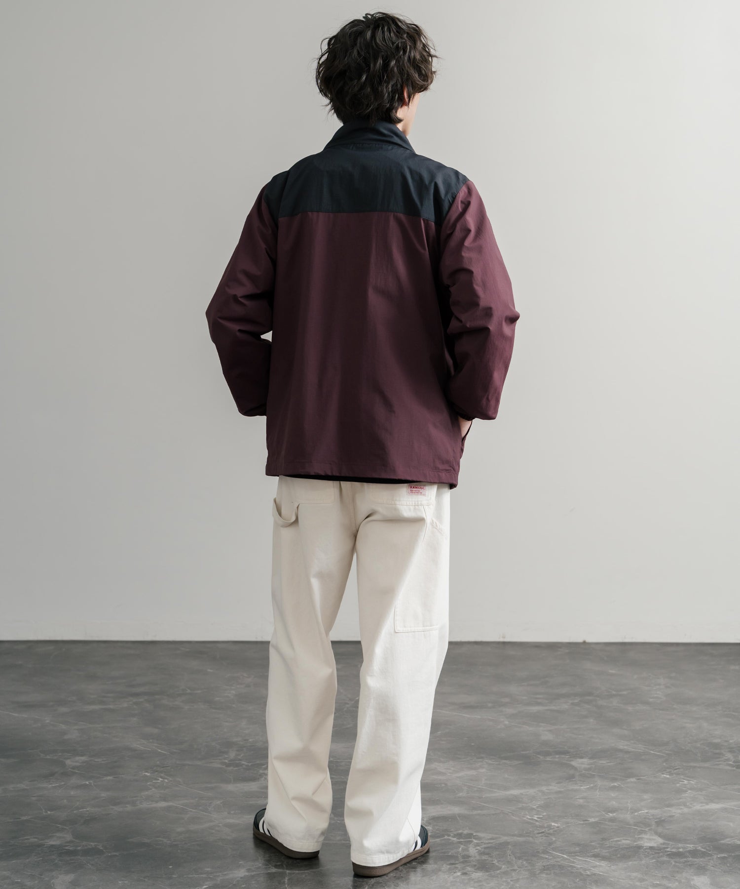 ロッキーモンロー Rocky Monroe ナイロンジャケット 裏タフタ ブルゾン メンズ レディース ライトアウター 撥水 スタンドネック 切替 アウトドア LOGOS  ロゴス  14857 （7.ワイン） 7.ワイン