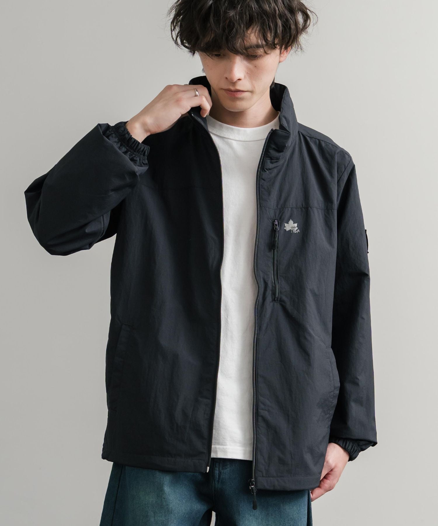 ロッキーモンロー Rocky Monroe ナイロンジャケット 裏タフタ ブルゾン メンズ レディース ライトアウター 撥水 スタンドネック 切替 アウトドア LOGOS  ロゴス  14857 （7.ワイン） 7.ワイン