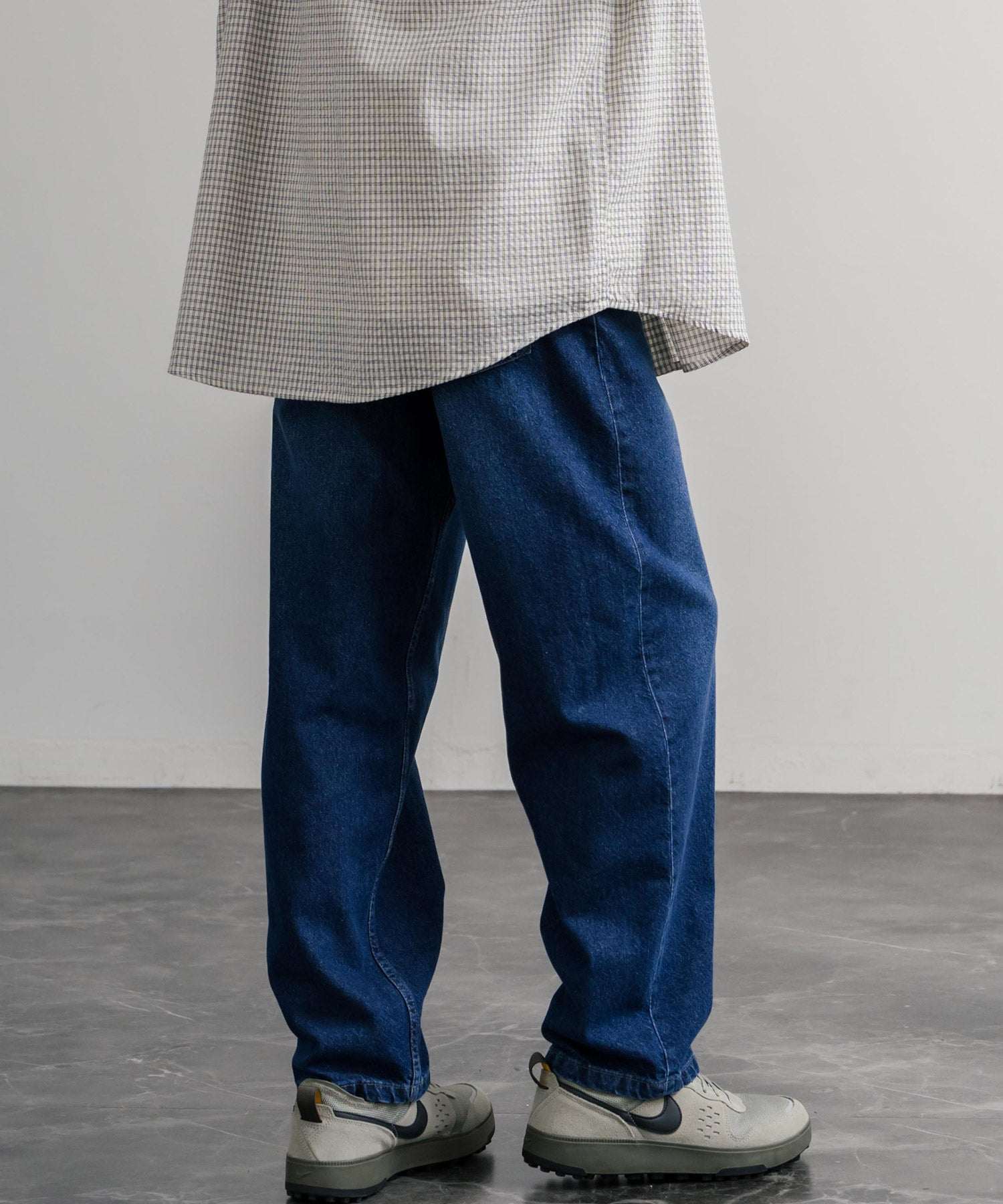 ロッキーモンロー Rocky Monroe ワイドパンツ デニム ジーンズ メンズ テーパード リラックス 5ポケット ヴィンテージ シンプル カジュアル ストリート ワーク 韓国 Hanes 15112 （71.ネイビー） 71.ネイビー