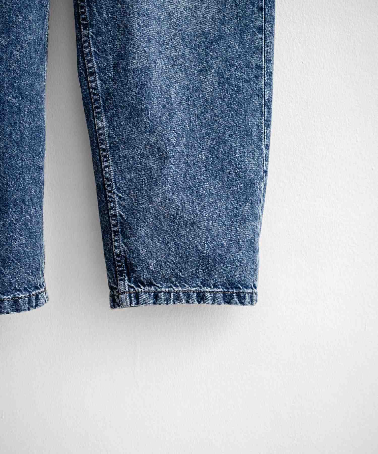 ロッキーモンロー Rocky Monroe ワイドパンツ デニム ジーンズ メンズ テーパード リラックス 5ポケット ヴィンテージ シンプル カジュアル ストリート ワーク 韓国 Hanes 15112 （71.ネイビー） 71.ネイビー