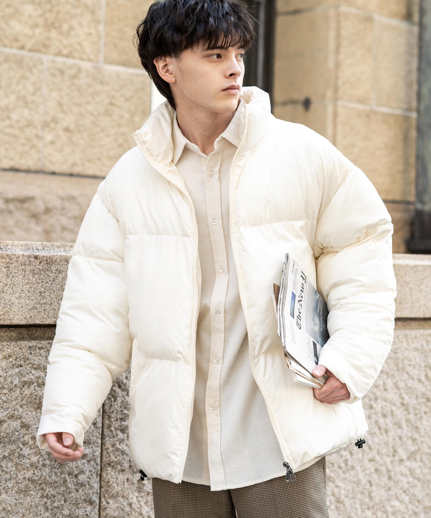 ロッキーモンロー Rocky Monroe ファイバーダウンジャケット メンズ レディース 中綿 アウター ブルゾン 無地 軽量 オーバーサイズ 撥水 防寒 カジュアル ストリート デュスポ 14545 （ネイビー） ネイビー
