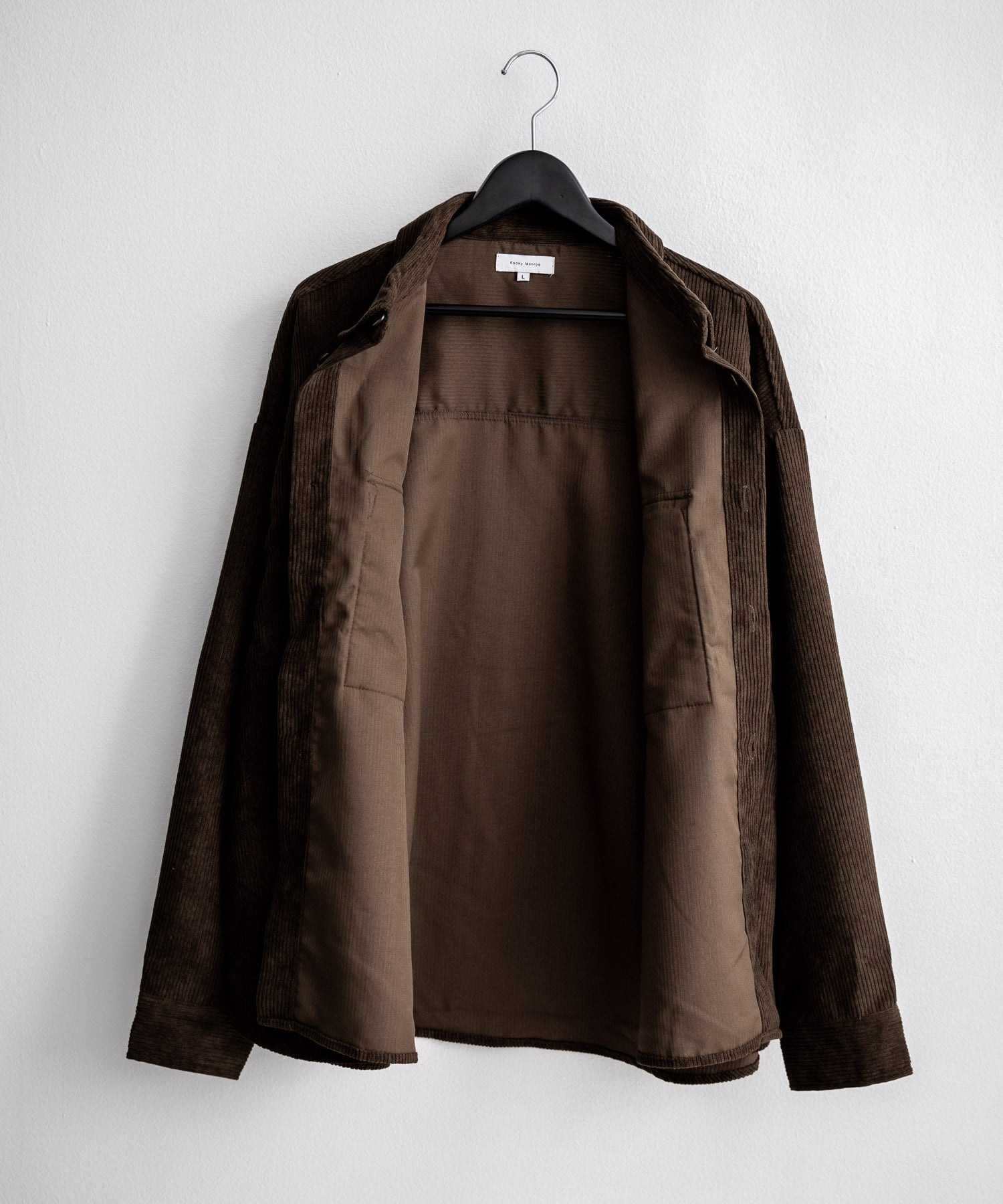 ロッキーモンロー Rocky Monroe セットアップ コーデュロイ メンズ CPOシャツジャケット カバーオール ワイドパンツ イージー テーパード ライトアウター オーバーサイズ 15247 （ブラウン） ブラウン