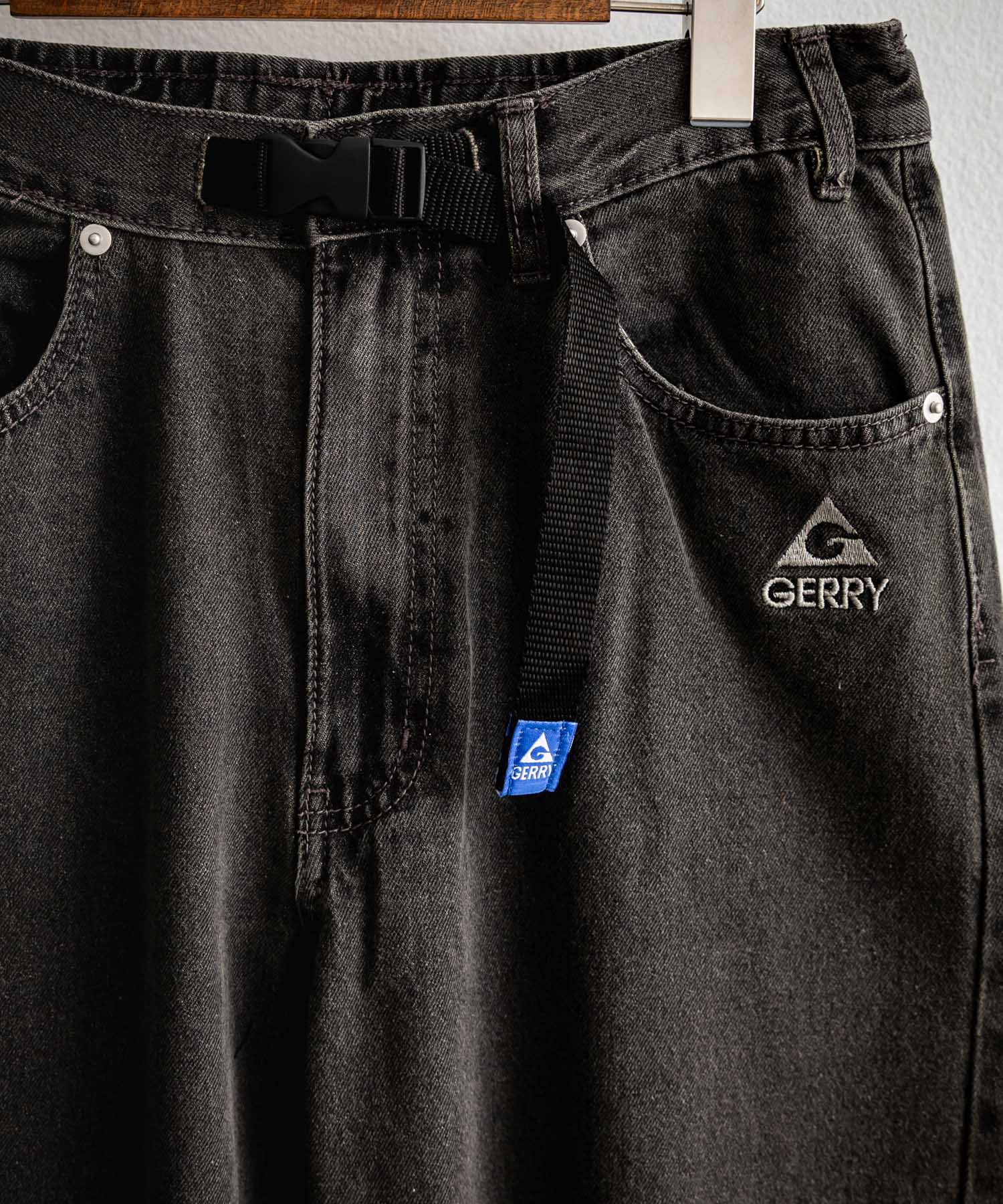 ロッキーモンロー Rocky Monroe GERRY ジェリー デニムパンツ クライミングパンツ メンズ レディース ジーンズ バレルレッグ UVカット ワイド   無地 ロゴ刺繍 15113 （73.ブルー） 73.ブルー
