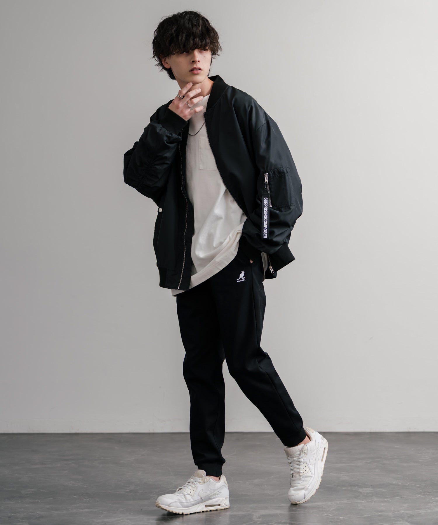 ロッキーモンロー Rocky Monroe KANGOL ジョガーパンツ 暖パン 裏起毛 裏フリース 蓄熱 新色追加 メンズ レディース イージー スリム テーパード ストレッチ 別注コラボ 14622 （ホワイト） ホワイト