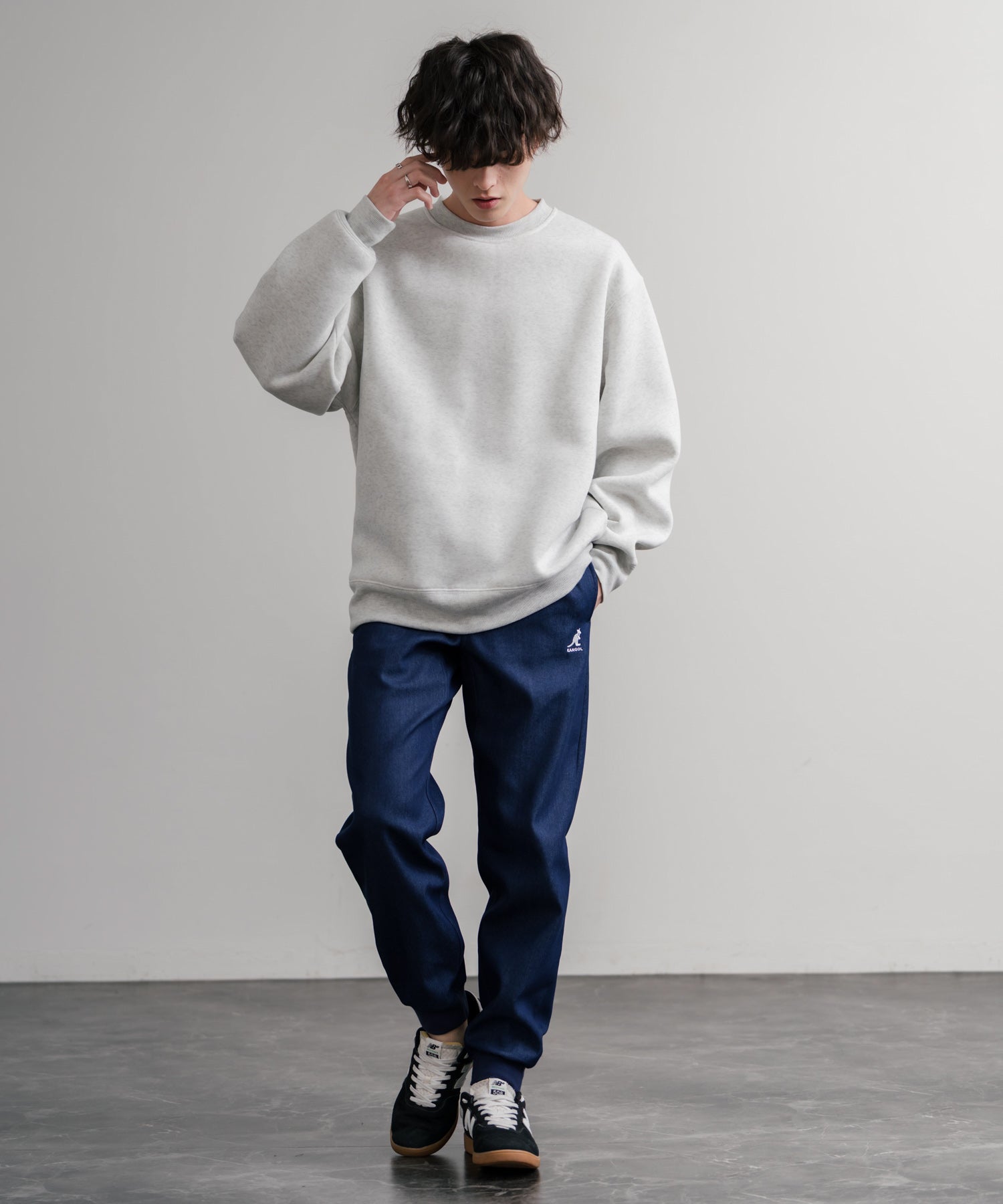 ロッキーモンロー Rocky Monroe KANGOL ジョガーパンツ 暖パン 裏起毛 裏フリース 蓄熱 新色追加 メンズ レディース イージー スリム テーパード ストレッチ 別注コラボ 14622 （ホワイト） ホワイト