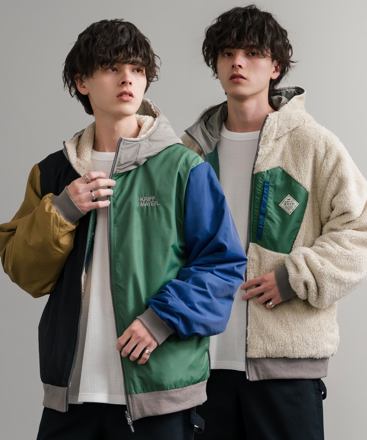 ロッキーモンロー Rocky Monroe ボアジャケット マウンテンパーカー ブルゾン メンズ レディース フード フリース リバーシブル 2WAY KRIFF MAYER 2514403 14795 （90.マルチ1） 90.マルチ1