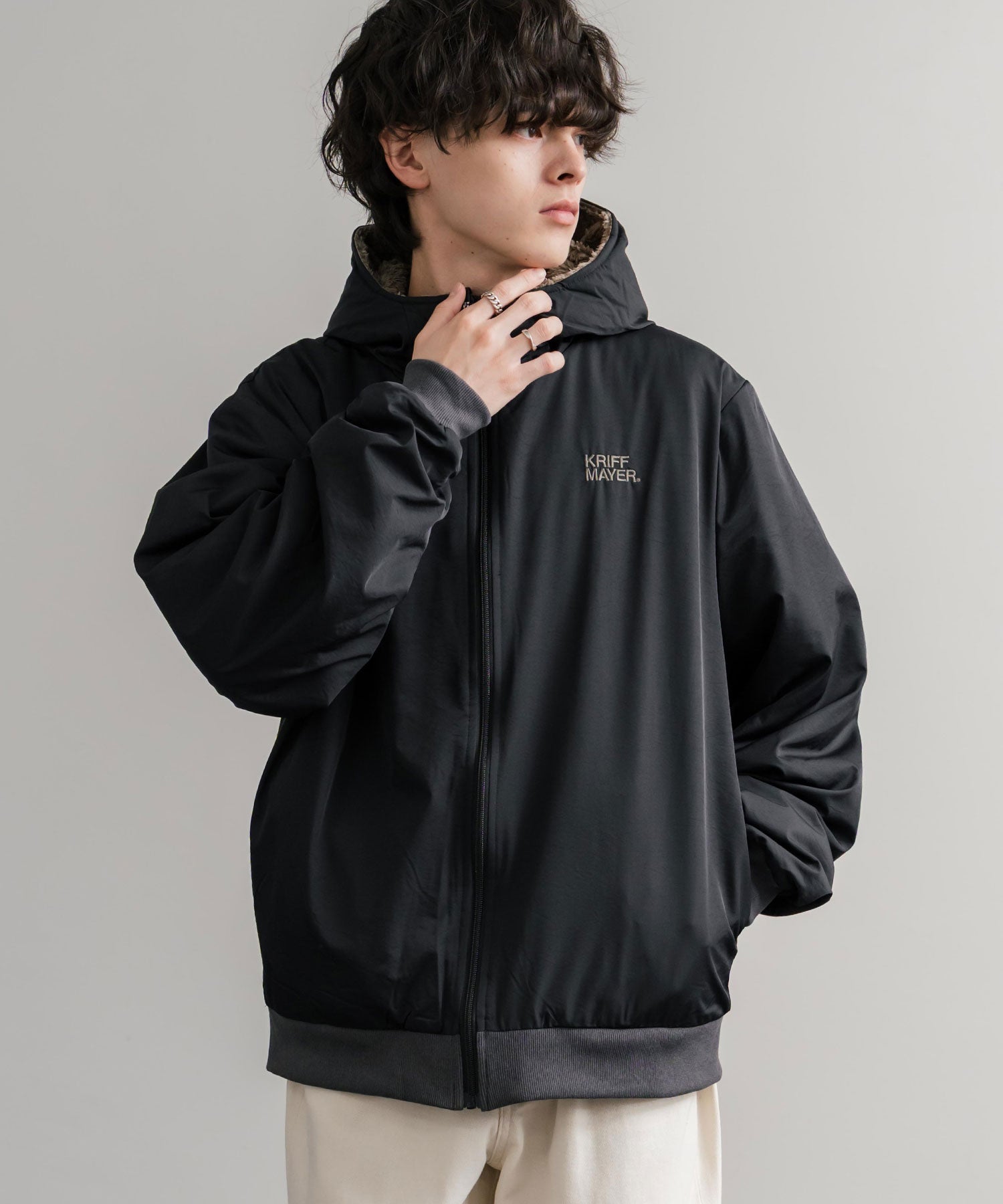 ロッキーモンロー Rocky Monroe ボアジャケット マウンテンパーカー ブルゾン メンズ レディース フード フリース リバーシブル 2WAY KRIFF MAYER 2514403 14795 （90.マルチ1） 90.マルチ1