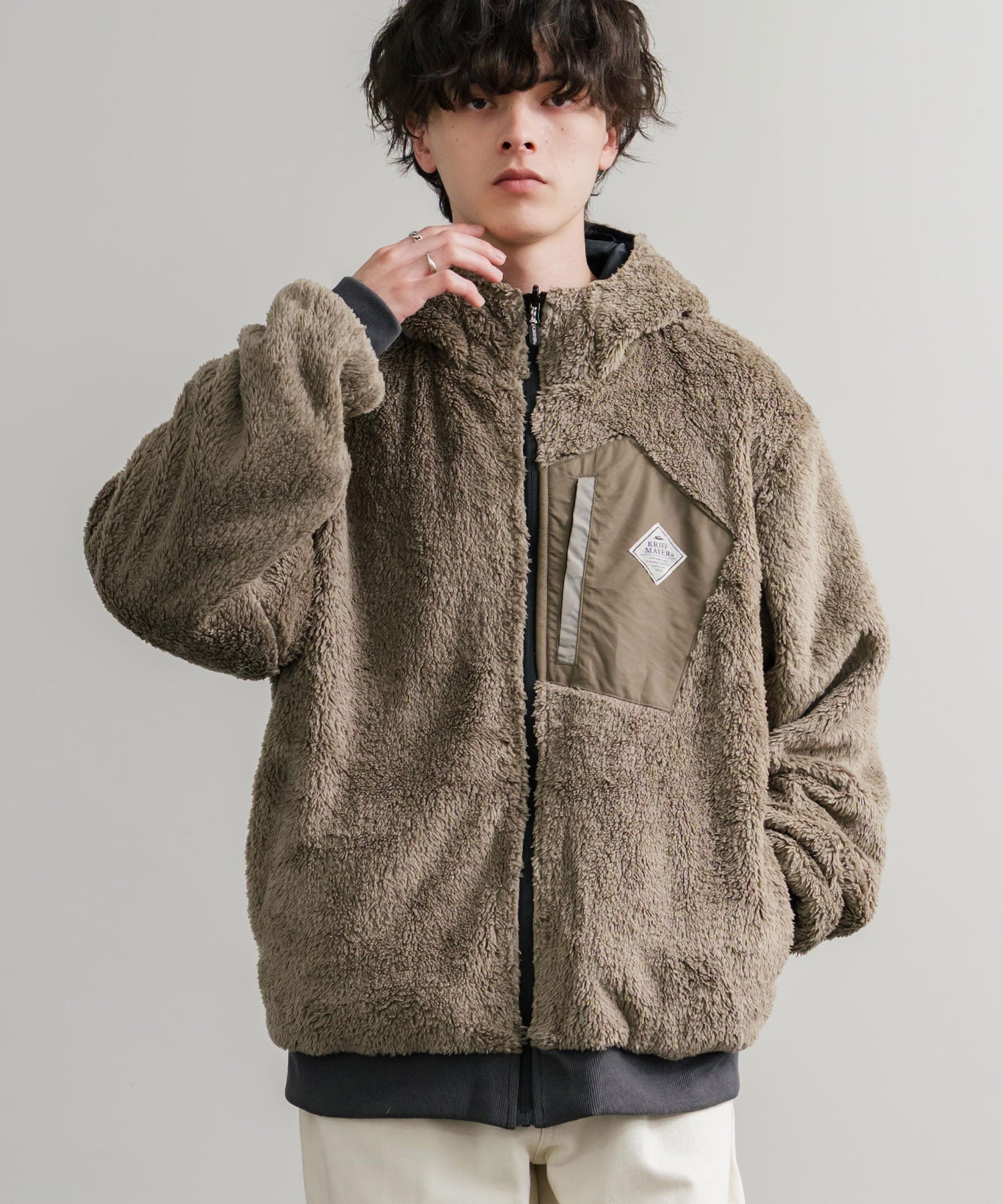 ロッキーモンロー Rocky Monroe ボアジャケット マウンテンパーカー ブルゾン メンズ レディース フード フリース リバーシブル 2WAY KRIFF MAYER 2514403 14795 （90.マルチ1） 90.マルチ1