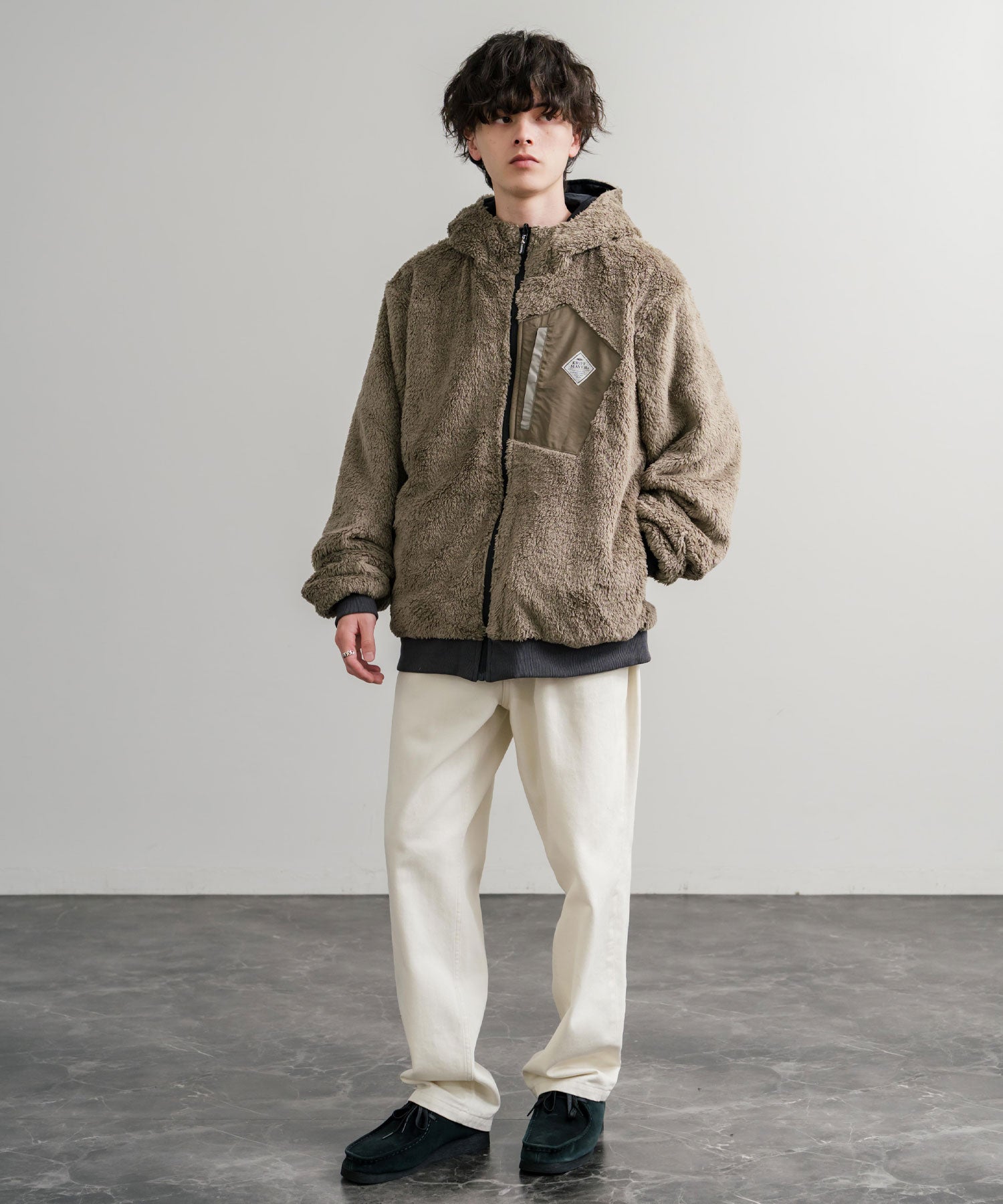 ロッキーモンロー Rocky Monroe ボアジャケット マウンテンパーカー ブルゾン メンズ レディース フード フリース リバーシブル 2WAY KRIFF MAYER 2514403 14795 （90.マルチ1） 90.マルチ1