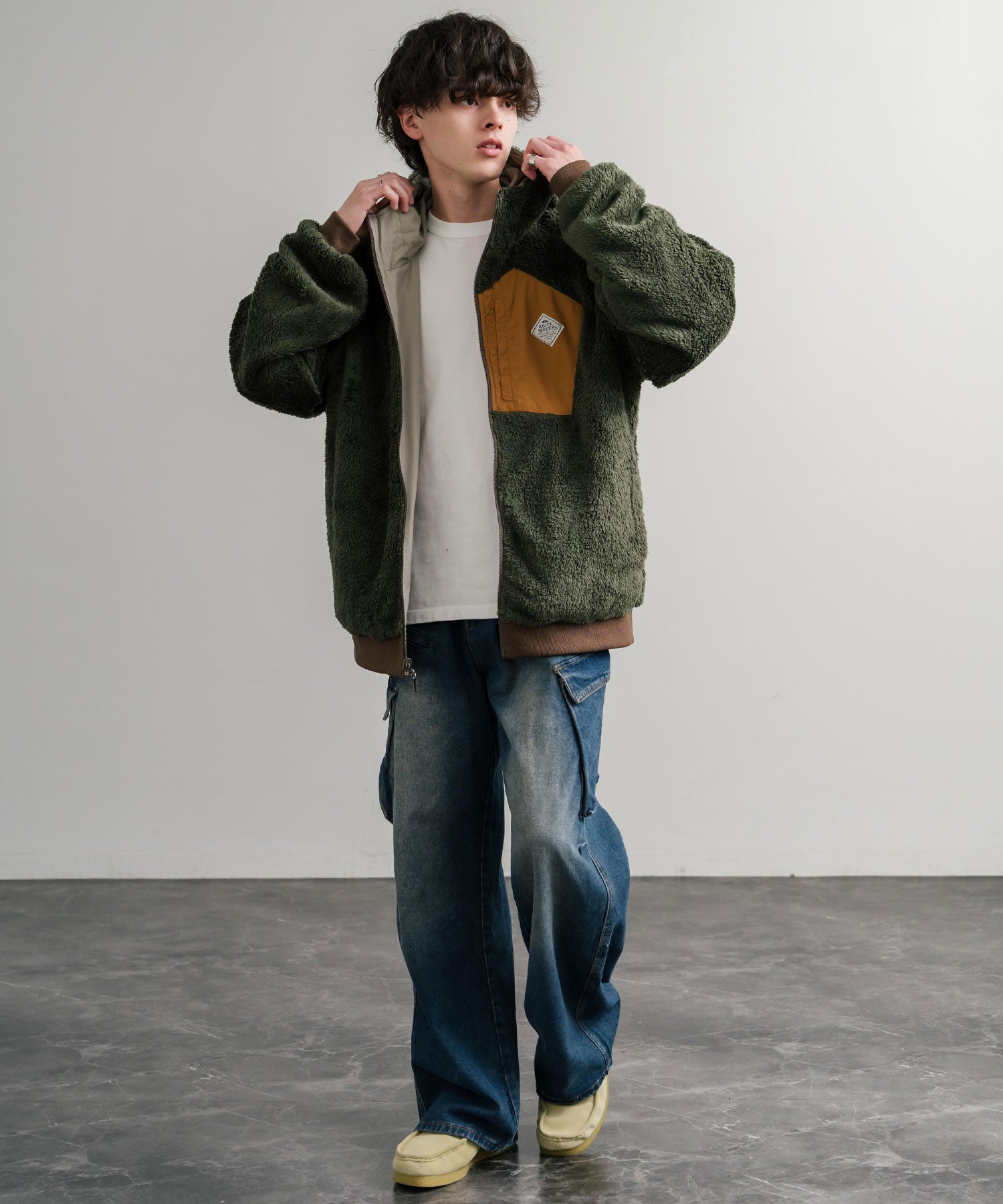 ロッキーモンロー Rocky Monroe ボアジャケット マウンテンパーカー ブルゾン メンズ レディース フード フリース リバーシブル 2WAY KRIFF MAYER 2514403 14795 （90.マルチ1） 90.マルチ1