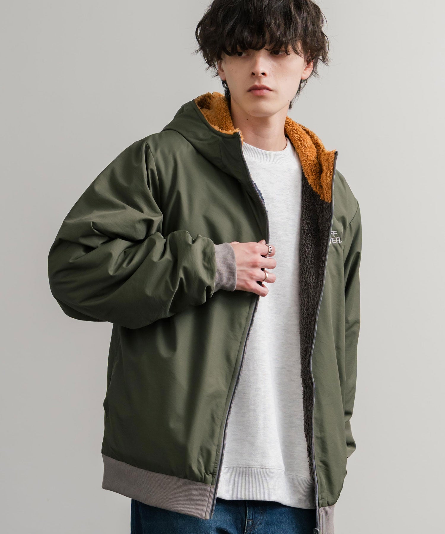 ロッキーモンロー Rocky Monroe ボアジャケット マウンテンパーカー ブルゾン メンズ レディース フード フリース リバーシブル 2WAY KRIFF MAYER 2514403 14795 （90.マルチ1） 90.マルチ1