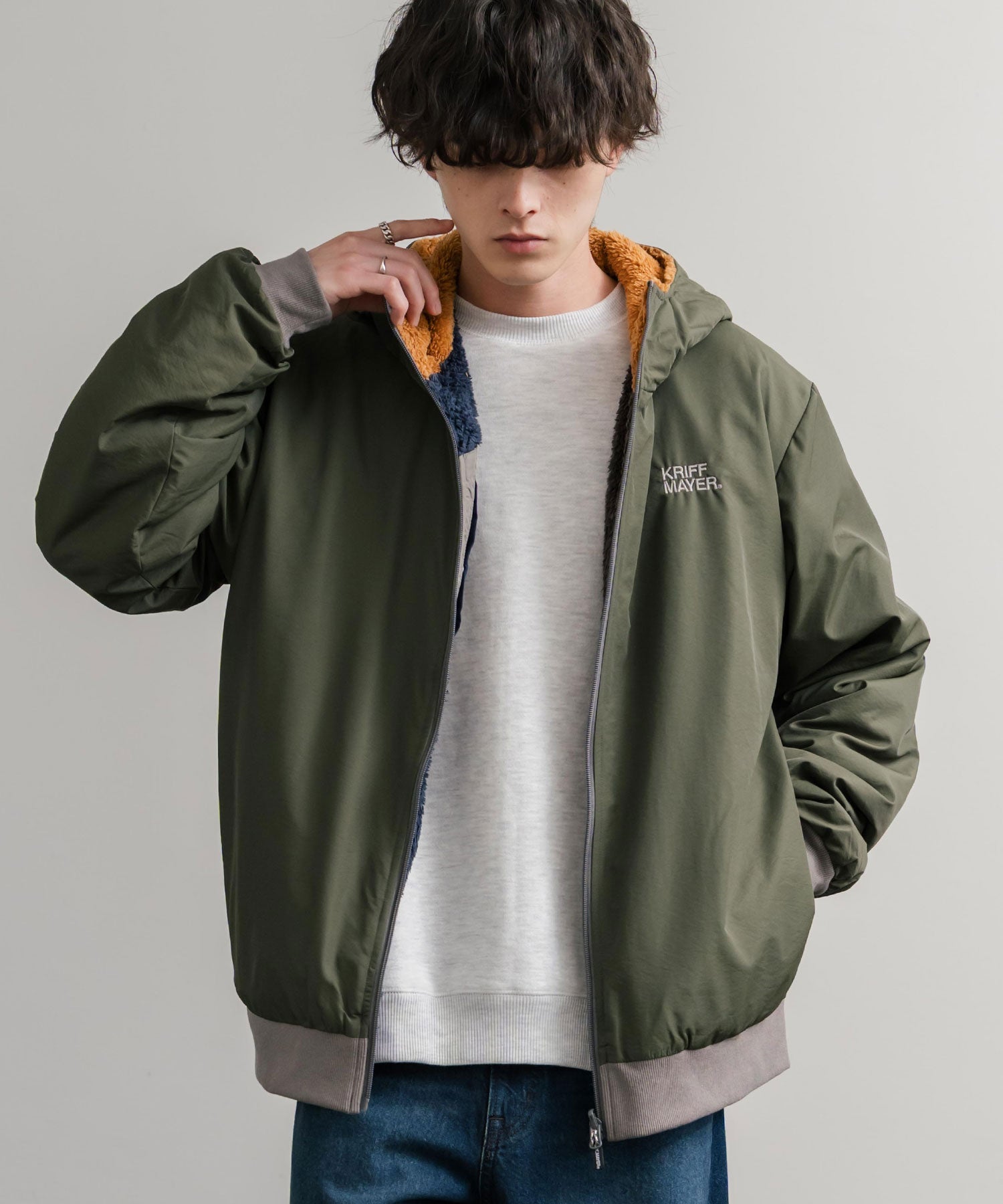 ロッキーモンロー Rocky Monroe ボアジャケット マウンテンパーカー ブルゾン メンズ レディース フード フリース リバーシブル 2WAY KRIFF MAYER 2514403 14795 （90.マルチ1） 90.マルチ1