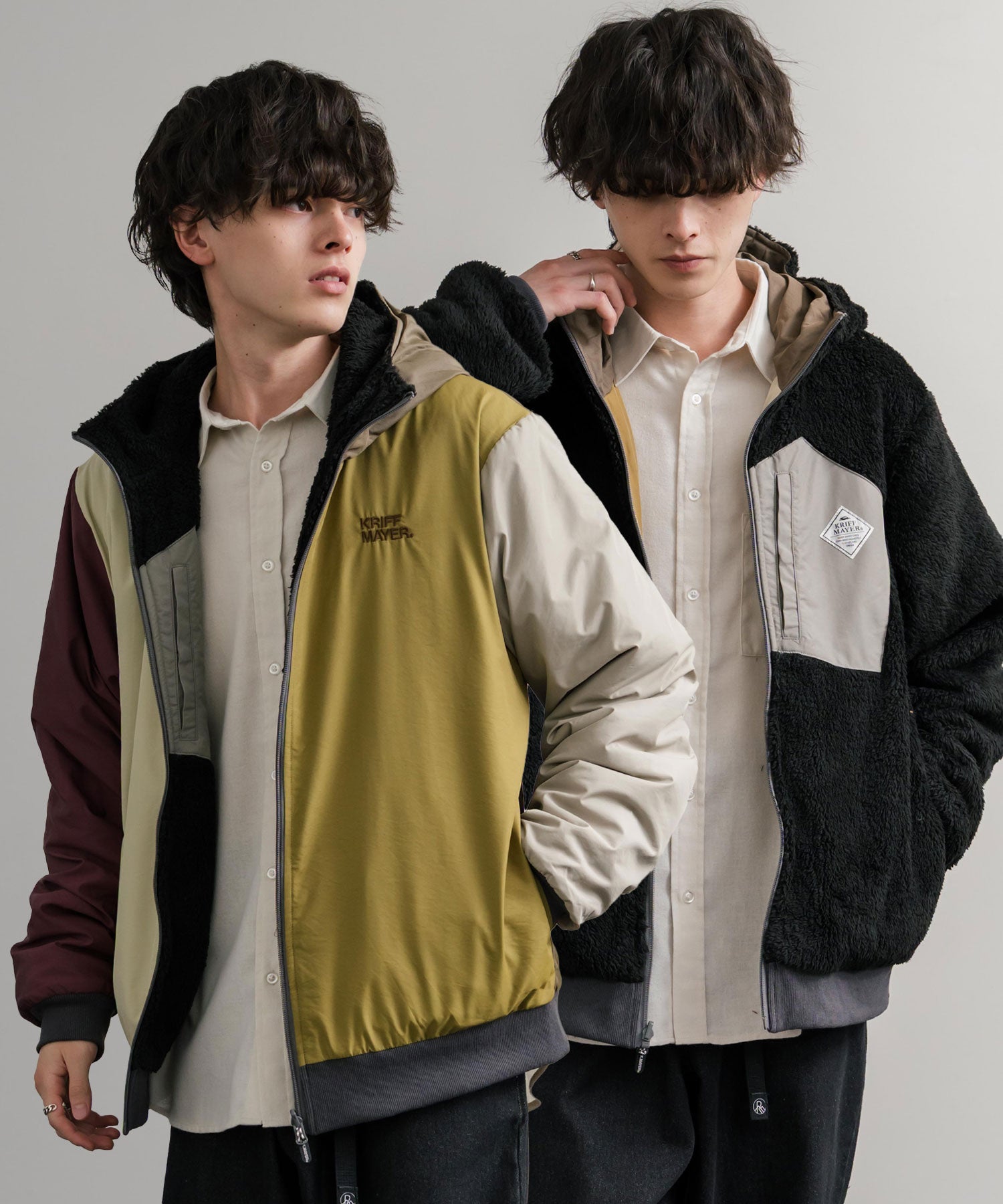 ロッキーモンロー Rocky Monroe ボアジャケット マウンテンパーカー ブルゾン メンズ レディース フード フリース リバーシブル 2WAY KRIFF MAYER 2514403 14795 （90.マルチ1） 90.マルチ1