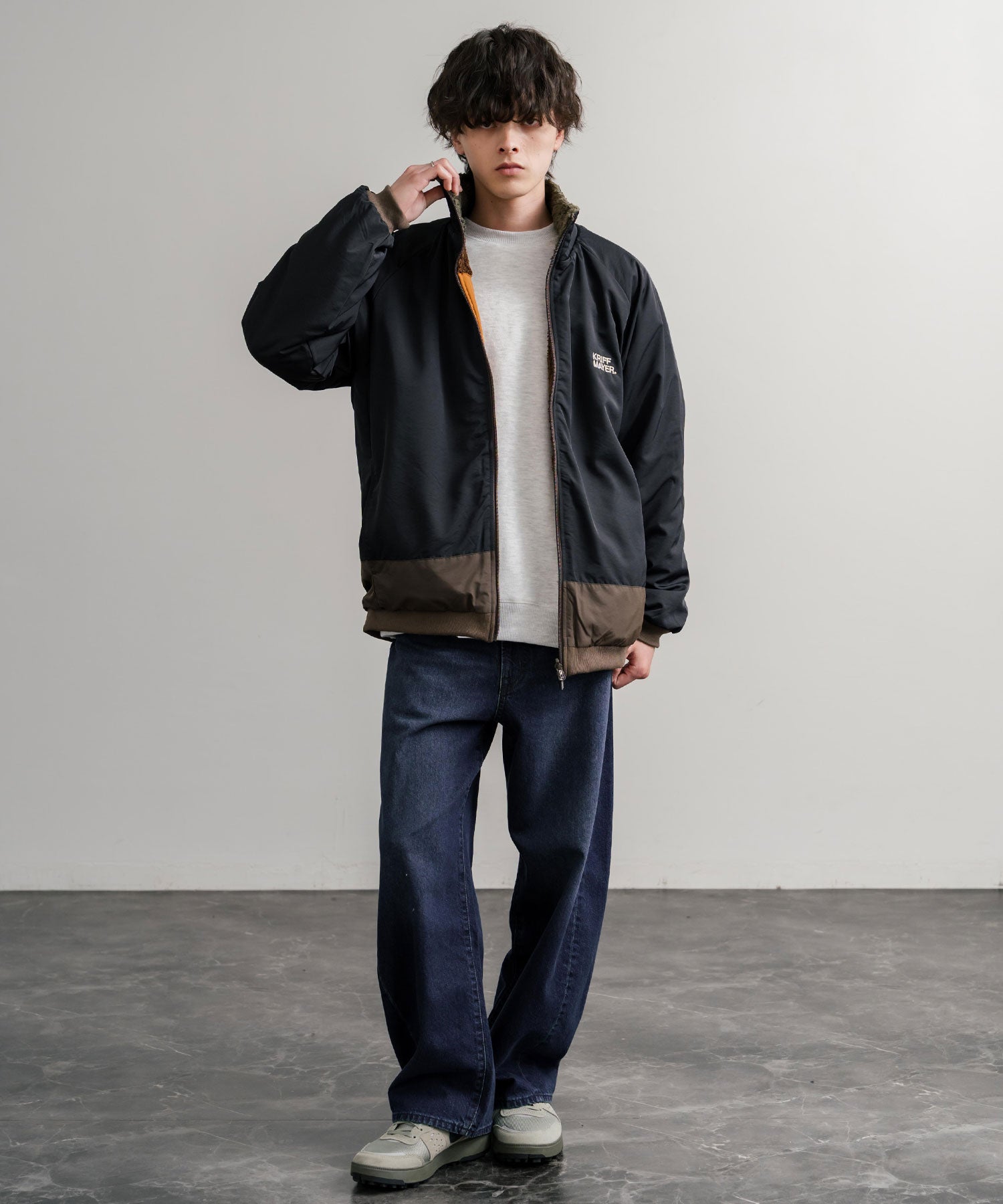 ロッキーモンロー Rocky Monroe ボアジャケット スタンドネック ブルゾン メンズ レディース フリース リバーシブル 2WAY ワッペン KRIFF MAYER 2514404 14796 （110.マルチ2） 110.マルチ2