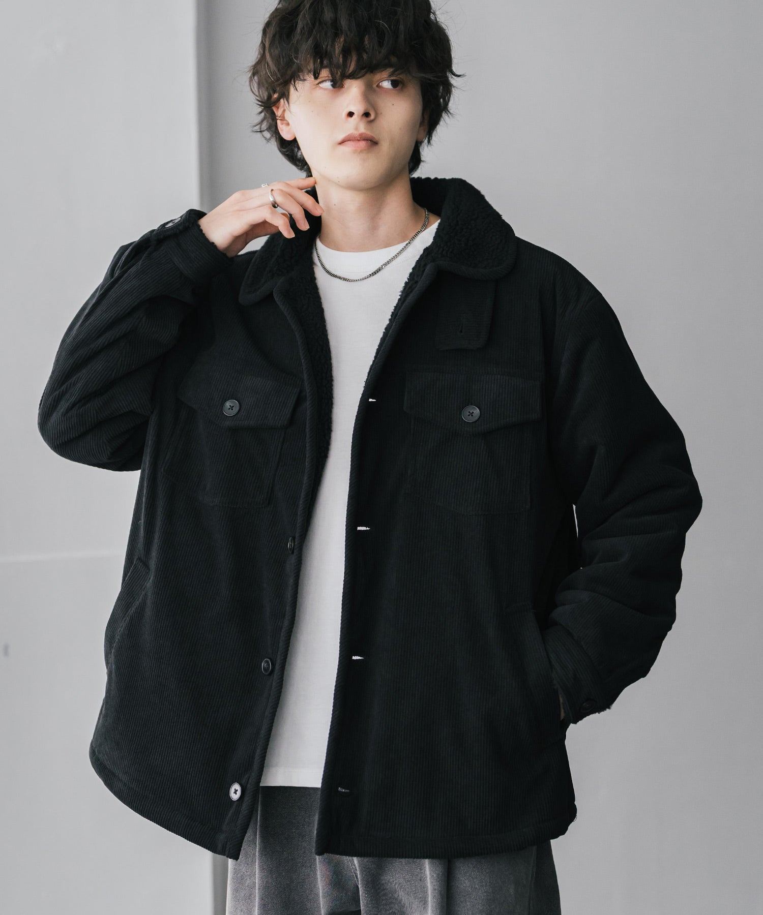 Rocky Monroe Lunch Coat Corduroy Lined Boa Men's Outerwear Oversized B