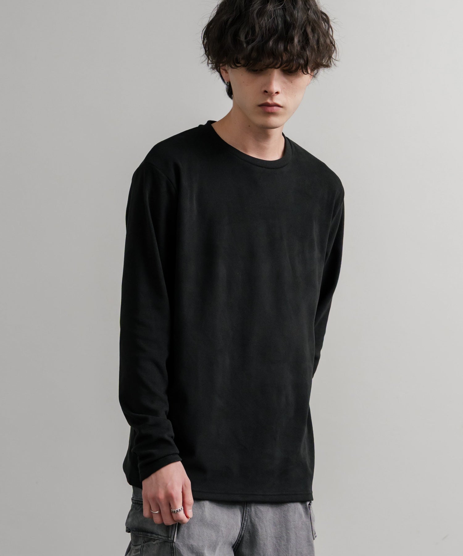 ロッキーモンロー Rocky Monroe カットソー フリース 長袖 メンズ レディース Tシャツ ロンT リラックス ストレッチ 無地 クルーネック 保温 ベーシック シンプル カジュアル 14854 （4.ワイン） 4.ワイン