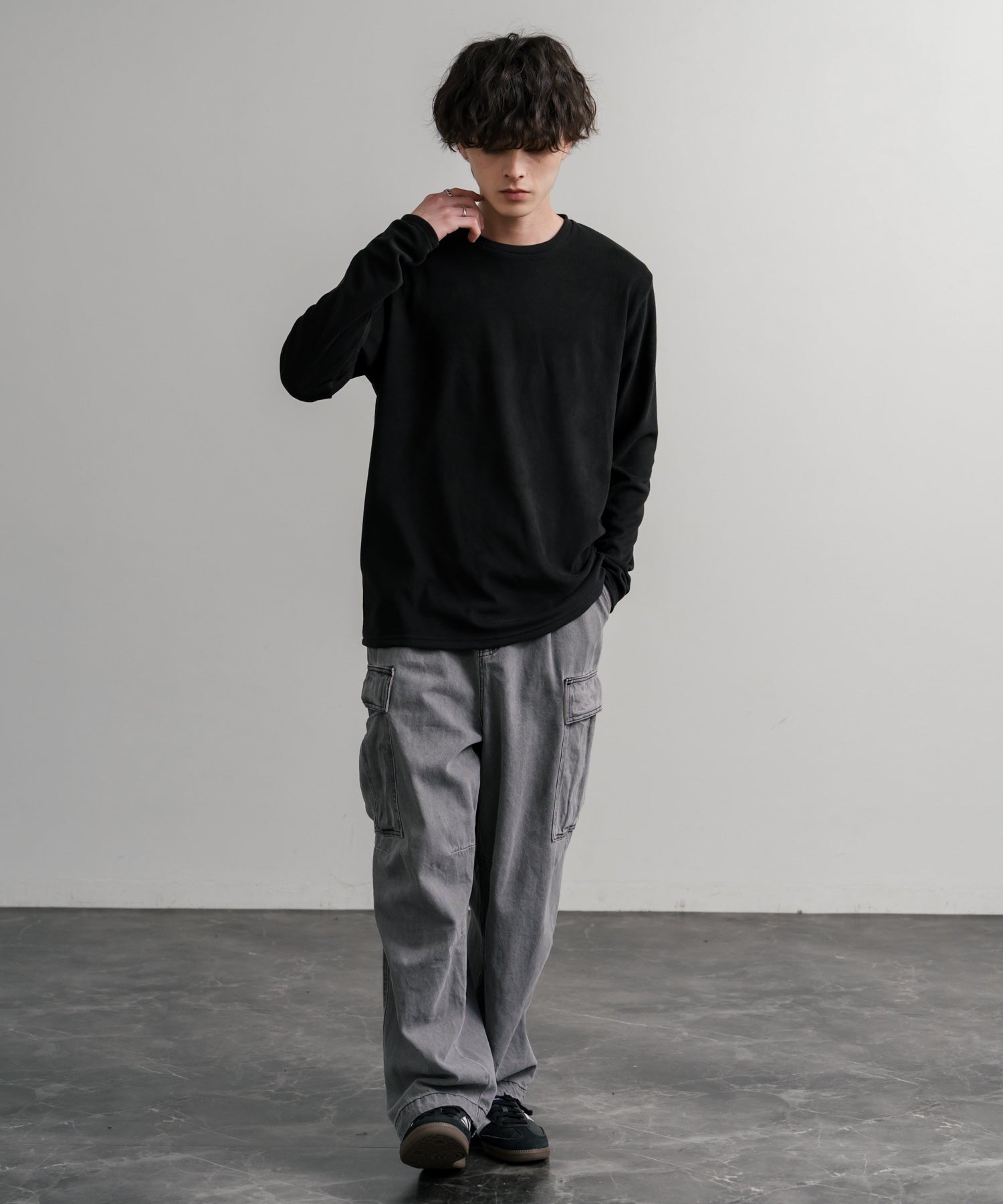 ロッキーモンロー Rocky Monroe カットソー フリース 長袖 メンズ レディース Tシャツ ロンT リラックス ストレッチ 無地 クルーネック 保温 ベーシック シンプル カジュアル 14854 （4.ワイン） 4.ワイン