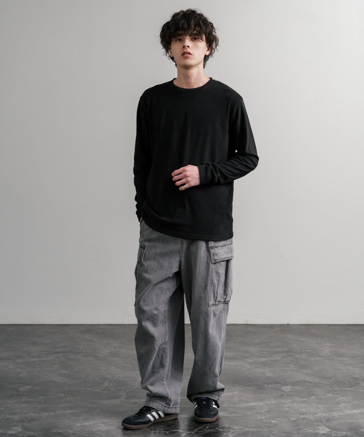 ロッキーモンロー Rocky Monroe カットソー フリース 長袖 メンズ レディース Tシャツ ロンT リラックス ストレッチ 無地 クルーネック 保温 ベーシック シンプル カジュアル 14854 （4.ワイン） 4.ワイン