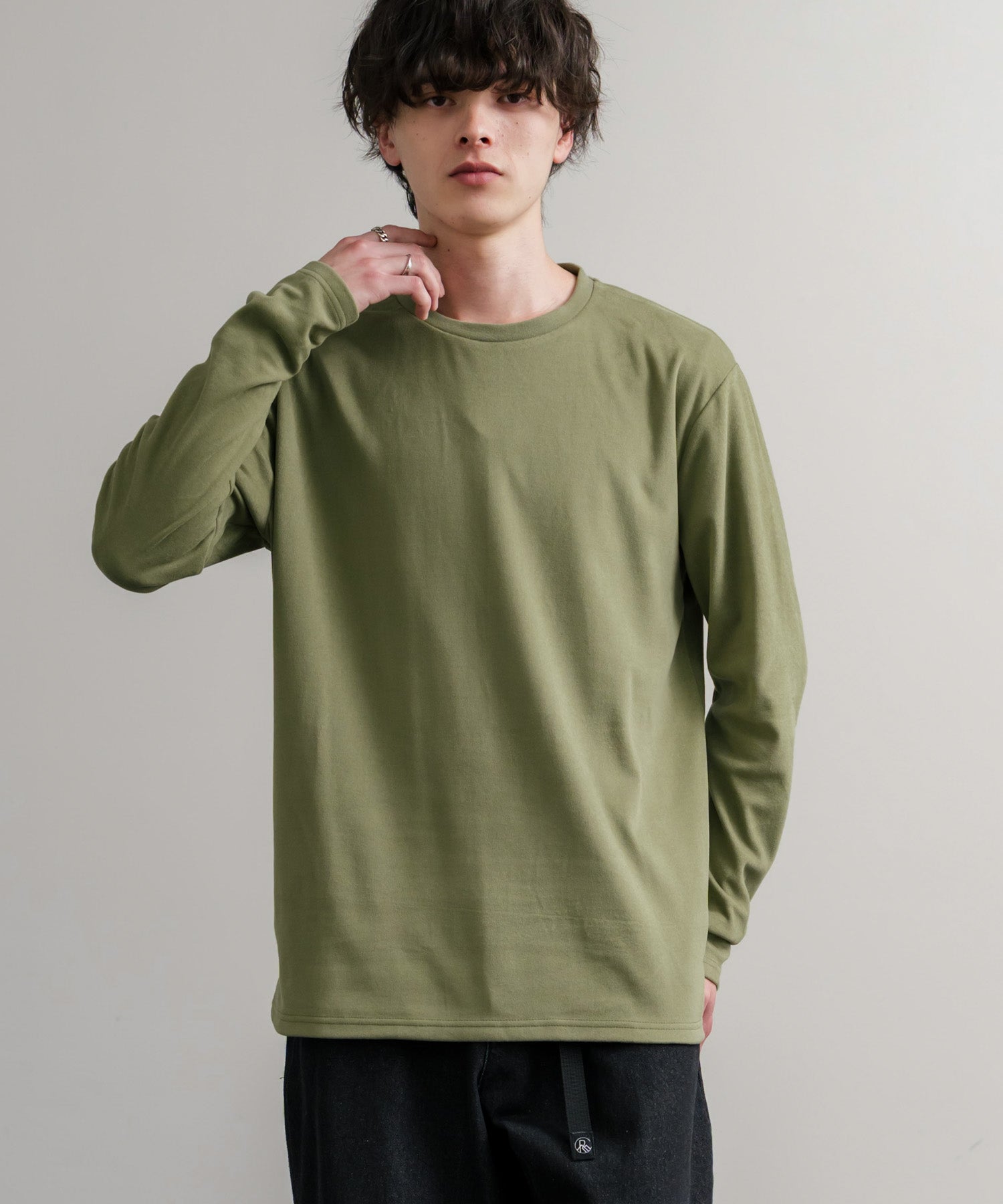 ロッキーモンロー Rocky Monroe カットソー フリース 長袖 メンズ レディース Tシャツ ロンT リラックス ストレッチ 無地 クルーネック 保温 ベーシック シンプル カジュアル 14854 （4.ワイン） 4.ワイン