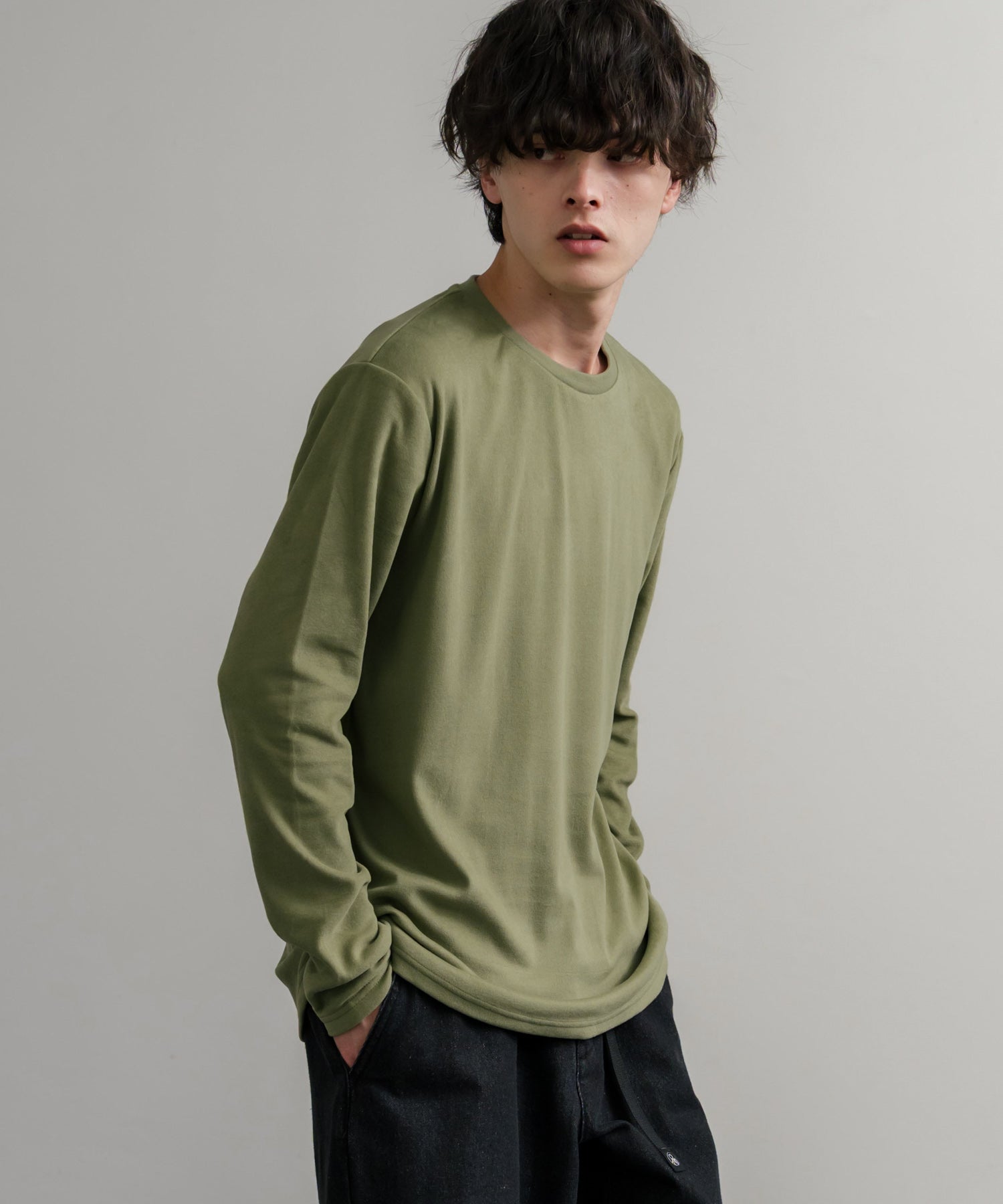 ロッキーモンロー Rocky Monroe カットソー フリース 長袖 メンズ レディース Tシャツ ロンT リラックス ストレッチ 無地 クルーネック 保温 ベーシック シンプル カジュアル 14854 （4.ワイン） 4.ワイン