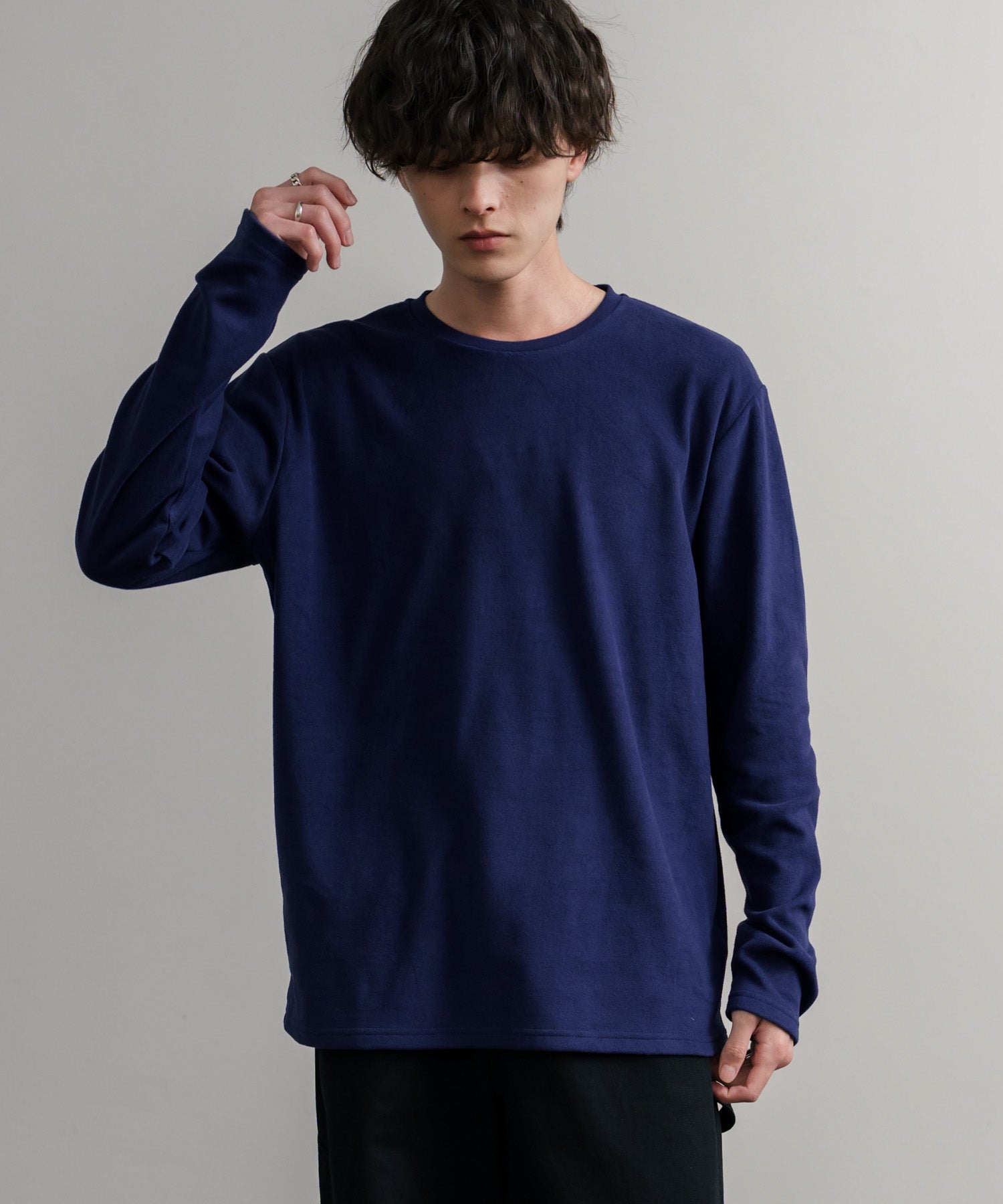 ロッキーモンロー Rocky Monroe カットソー フリース 長袖 メンズ レディース Tシャツ ロンT リラックス ストレッチ 無地 クルーネック 保温 ベーシック シンプル カジュアル 14854 （4.ワイン） 4.ワイン