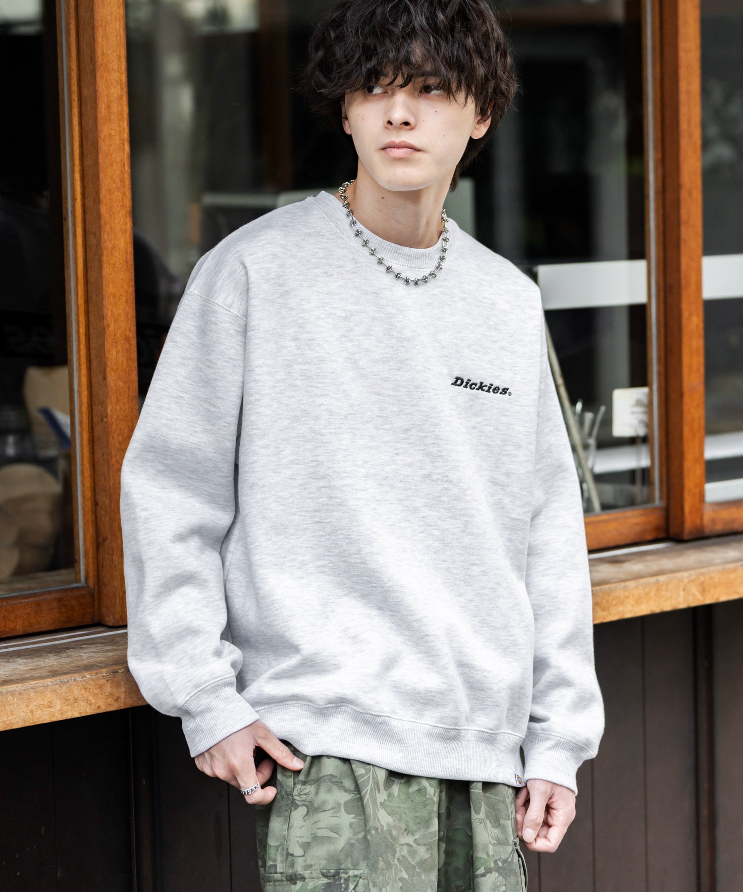 ロッキーモンロー Rocky Monroe Dickies スウェット トレーナー 裏起毛 メンズ レディース ロゴ 刺繍 ワンポイント バックプリント オーバーサイズ リラックス カジュアル 14886 （B-19.オートミール） B-19.オートミール