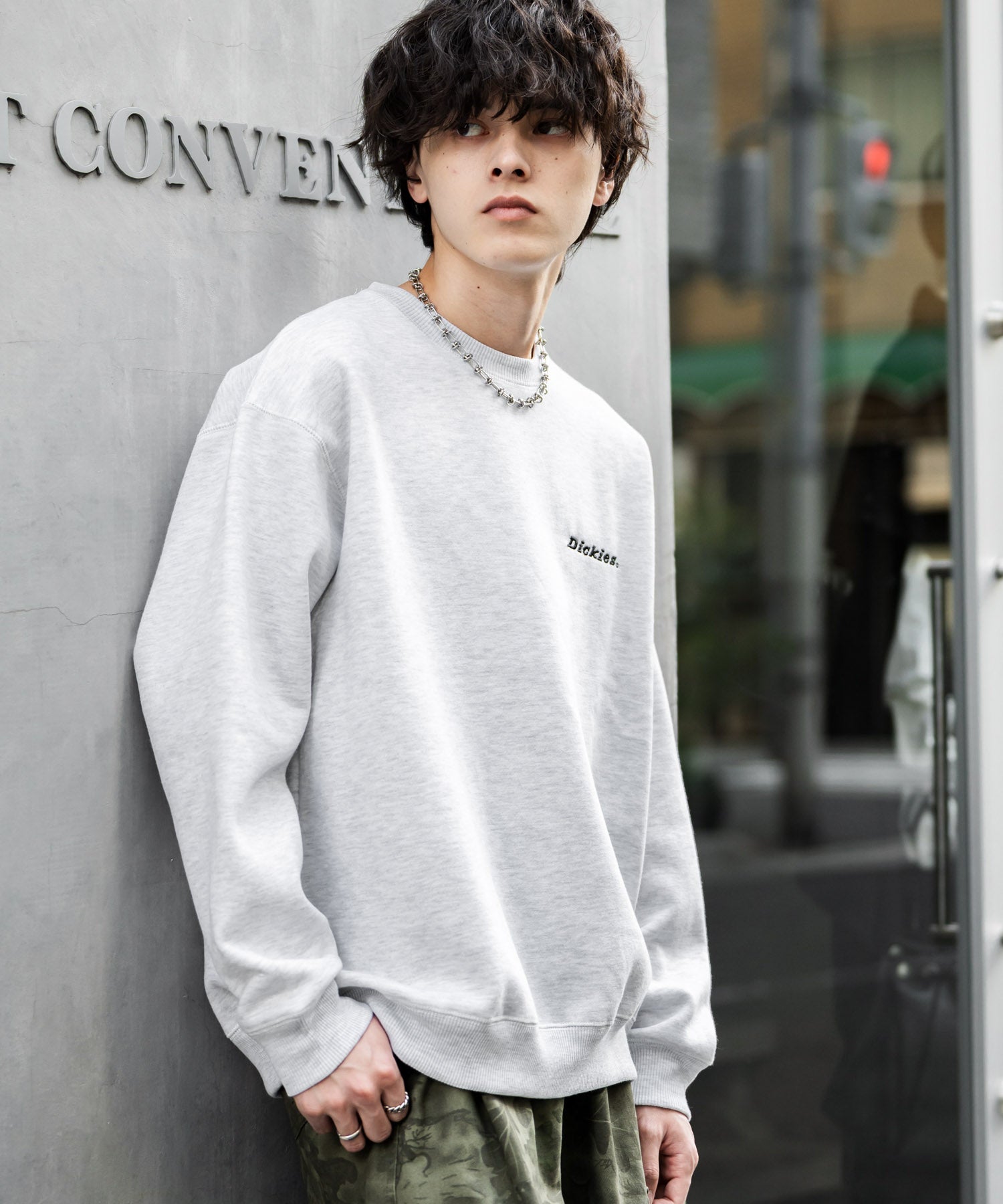 ロッキーモンロー Rocky Monroe Dickies スウェット トレーナー 裏起毛 メンズ レディース ロゴ 刺繍 ワンポイント バックプリント オーバーサイズ リラックス カジュアル 14886 （B-19.オートミール） B-19.オートミール