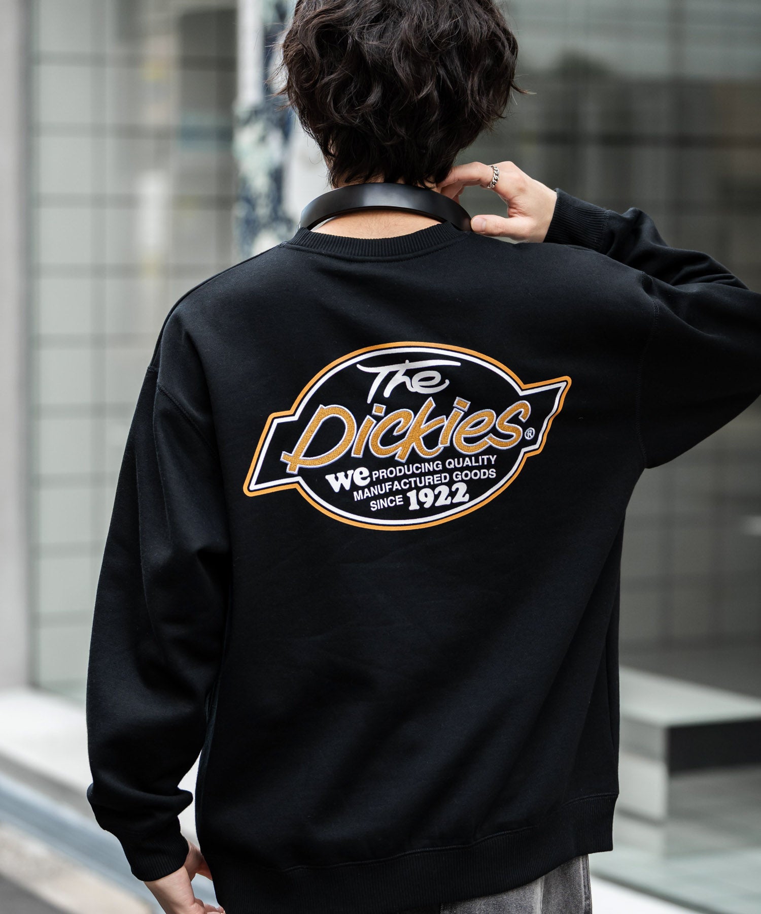 ロッキーモンロー Rocky Monroe Dickies スウェット トレーナー 裏起毛 メンズ レディース ロゴ 刺繍 ワンポイント バックプリント オーバーサイズ リラックス カジュアル 14886 （B-19.オートミール） B-19.オートミール