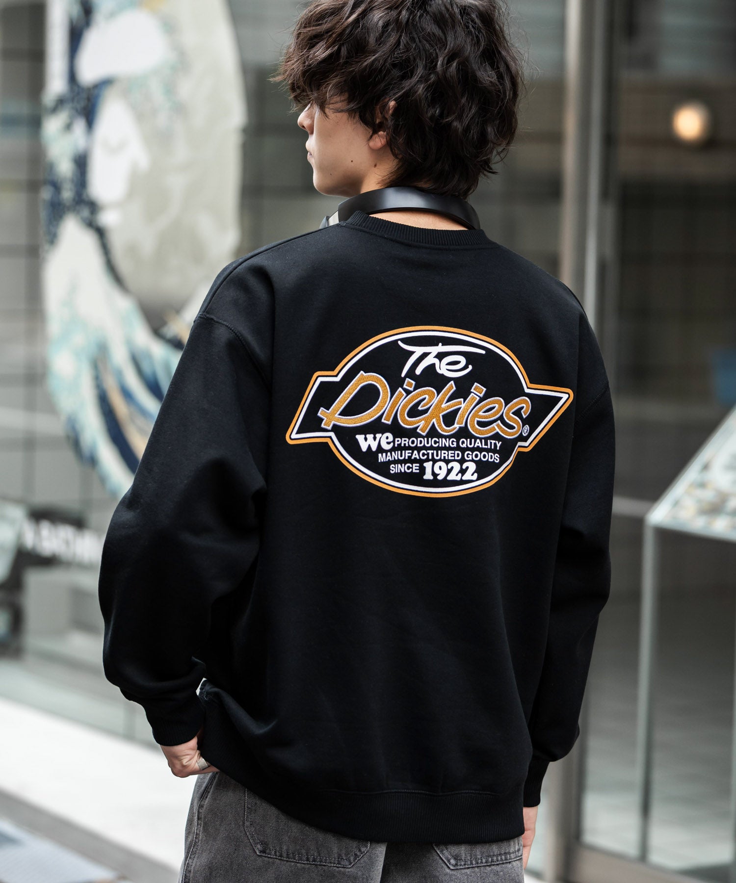 ロッキーモンロー Rocky Monroe Dickies スウェット トレーナー 裏起毛 メンズ レディース ロゴ 刺繍 ワンポイント バックプリント オーバーサイズ リラックス カジュアル 14886 （B-19.オートミール） B-19.オートミール