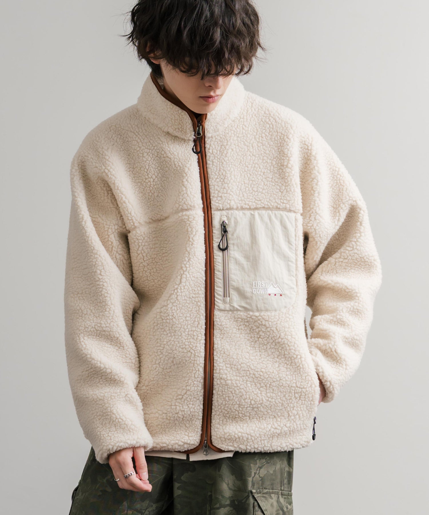 ロッキーモンロー Rocky Monroe FIRST DOWN ファーストダウン ボアジャケット フリース メンズ レディース アウター ブルゾン ラグラン タンブリングボア F942021 14981 （80.パープル） 80.パープル