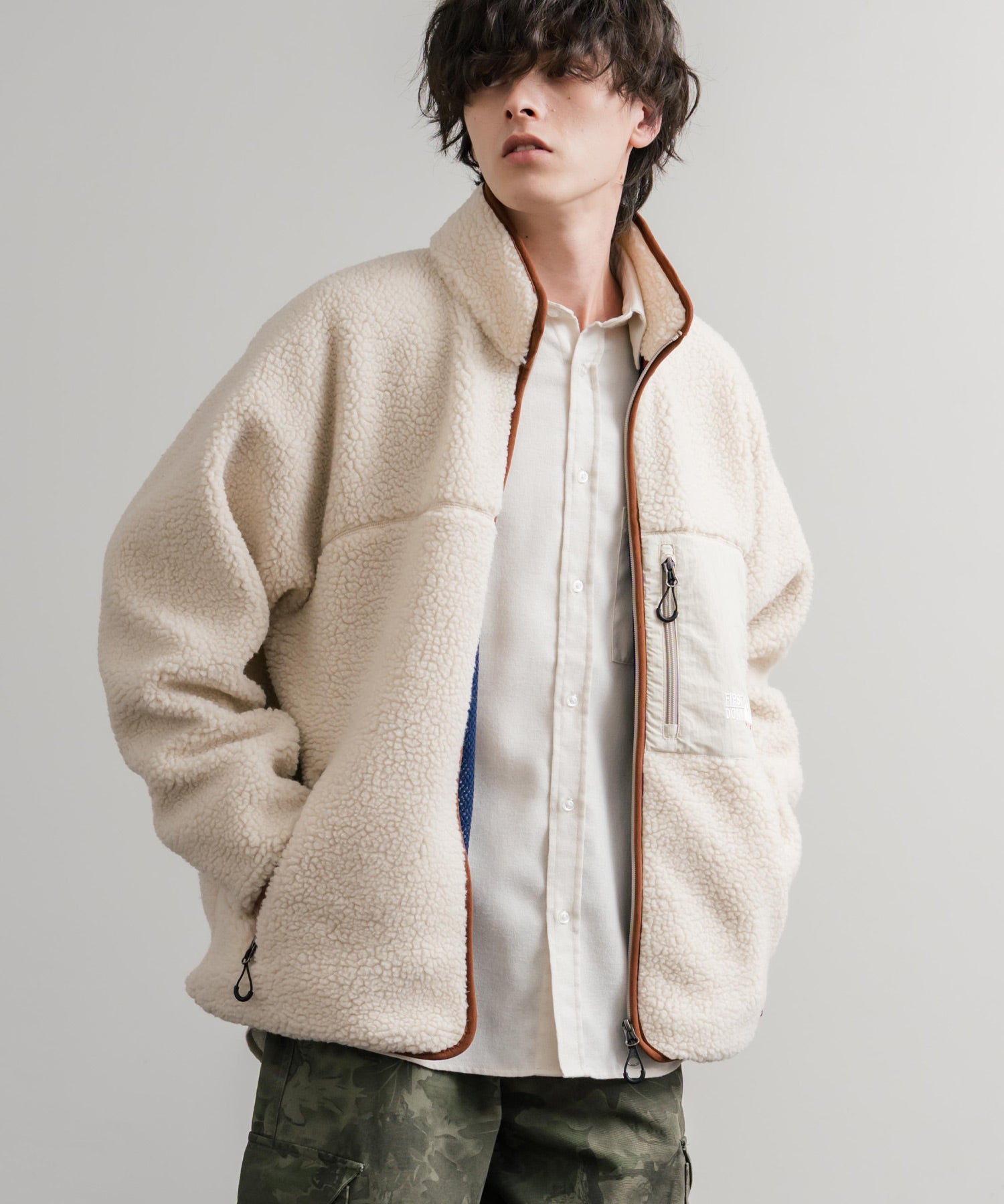 ロッキーモンロー Rocky Monroe FIRST DOWN ファーストダウン ボアジャケット フリース メンズ レディース アウター ブルゾン ラグラン タンブリングボア F942021 14981 （80.パープル） 80.パープル