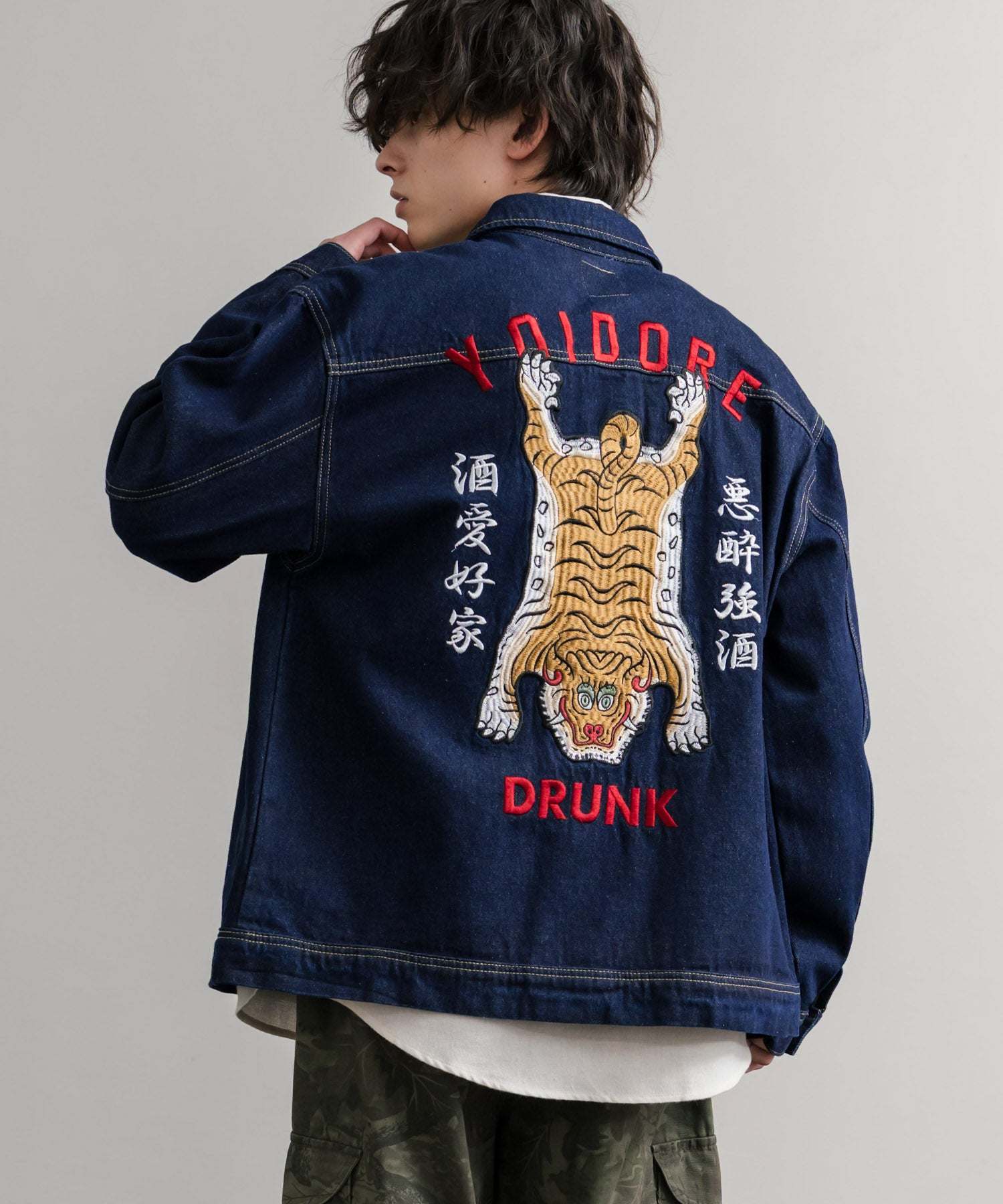 ロッキーモンロー Rocky Monroe デニムジャケット YOIDORE 酔いどれ チベタン 刺繍 メンズ レディース アウター ブルゾン Gジャン ワーク ヴィンテージ インディゴ 14888 （33.ライトインディゴ） 33.ライトインディゴ