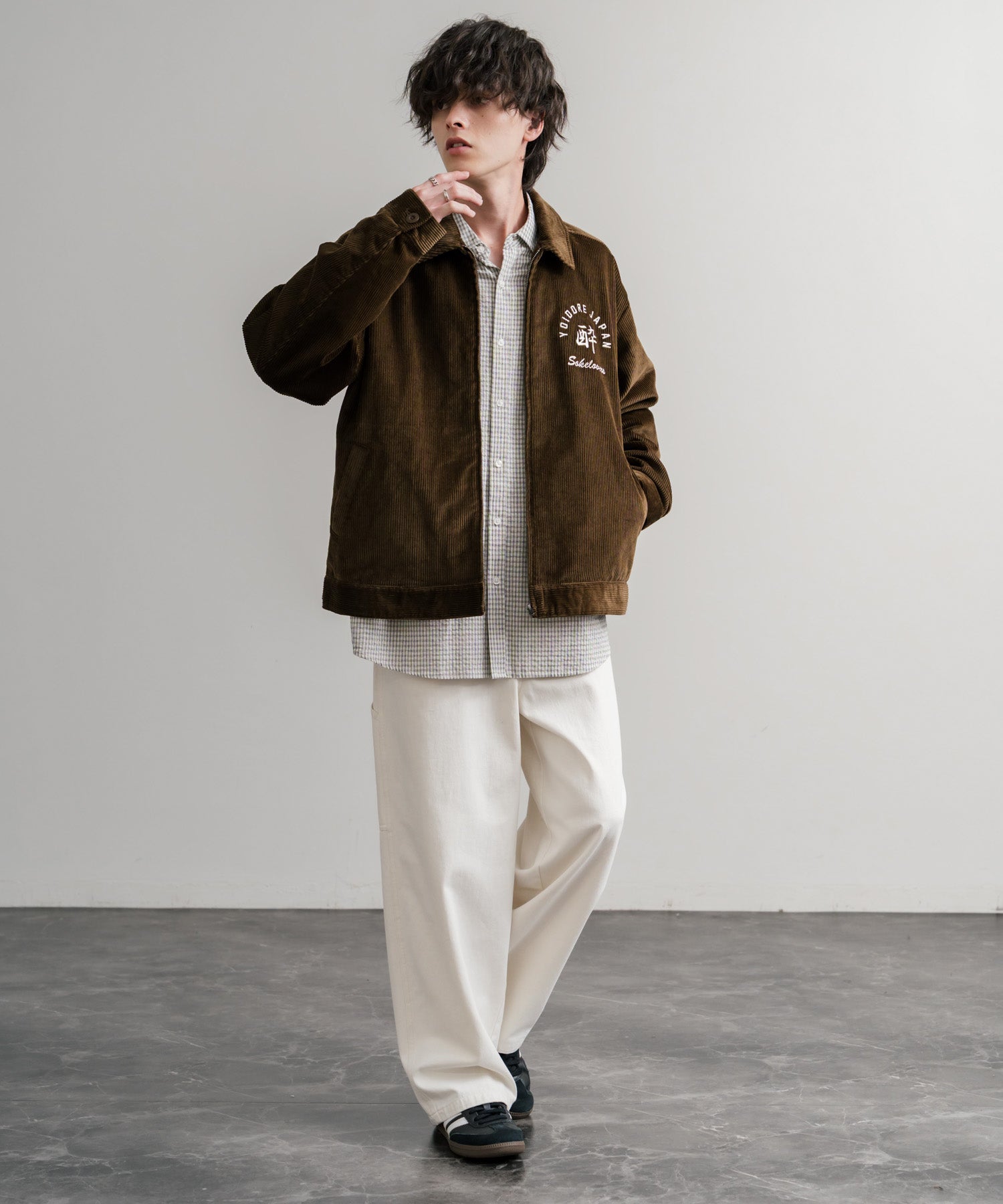 ロッキーモンロー Rocky Monroe コーデュロイジャケット YOIDORE 酔いどれ 刺繍 メンズ レディース ブルゾン ワーク カジュアル アメカジ 古着 オーバーサイズ リラックス 14891 （99.ブラック） 99.ブラック