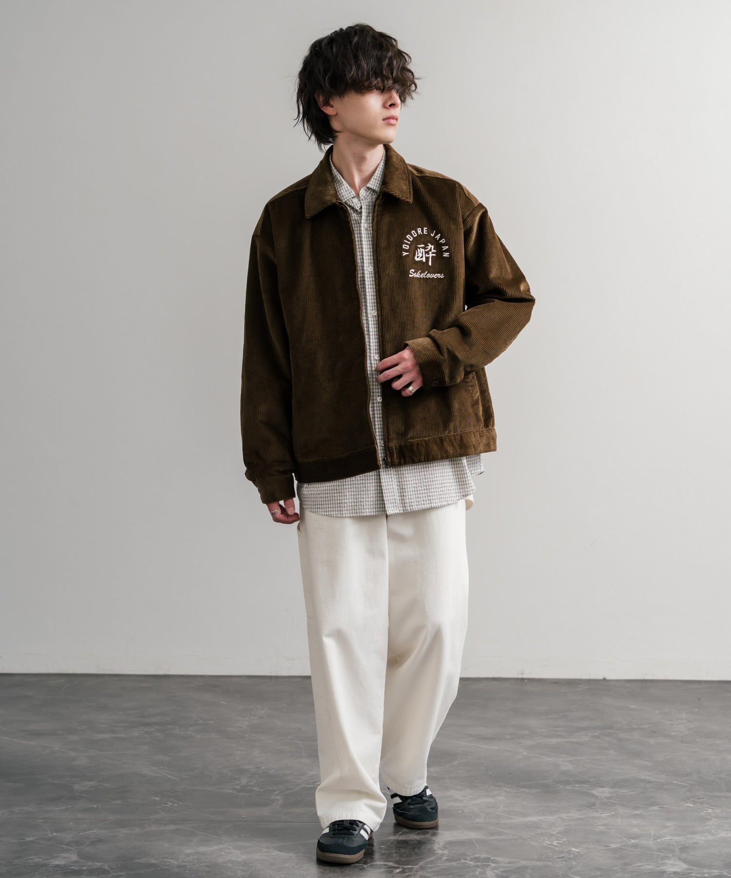 ロッキーモンロー Rocky Monroe コーデュロイジャケット YOIDORE 酔いどれ 刺繍 メンズ レディース ブルゾン ワーク カジュアル アメカジ 古着 オーバーサイズ リラックス 14891 （99.ブラック） 99.ブラック