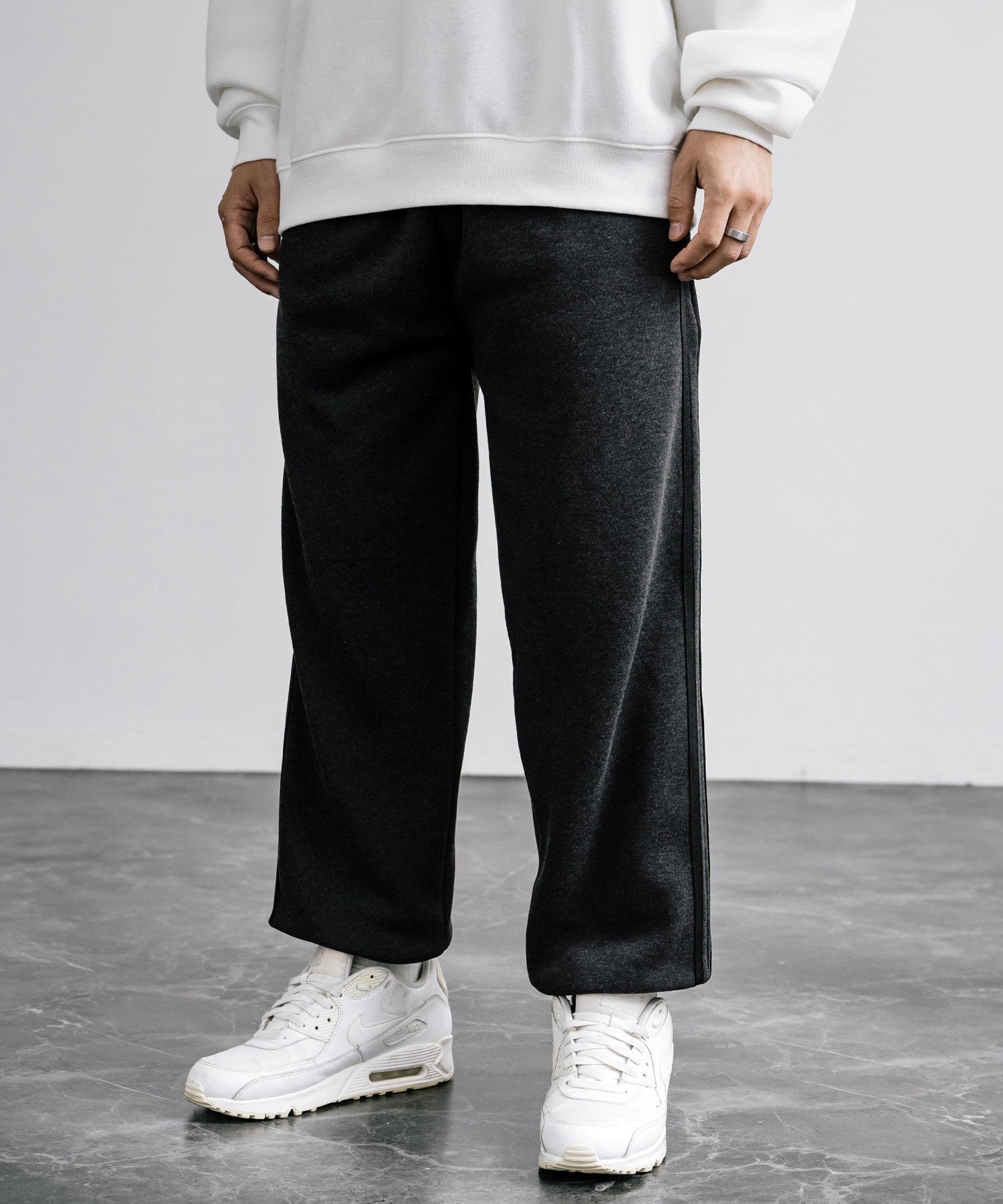 ロッキーモンロー Rocky Monroe スウェットパンツ ジョガー 裏起毛 メンズ レディース バルーン ライン イージー 暖パン 無地 リラックス ウエストゴム ベーシック コットンタッチ 14986 （4.ブラック） 4.ブラック