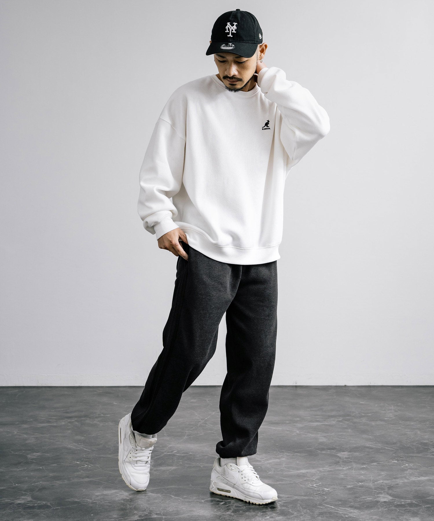 ロッキーモンロー Rocky Monroe スウェットパンツ ジョガー 裏起毛 メンズ レディース バルーン ライン イージー 暖パン 無地 リラックス ウエストゴム ベーシック コットンタッチ 14986 （4.ブラック） 4.ブラック