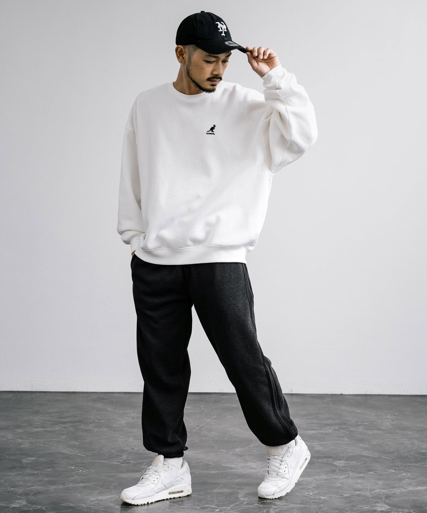 ロッキーモンロー Rocky Monroe スウェットパンツ ジョガー 裏起毛 メンズ レディース バルーン ライン イージー 暖パン 無地 リラックス ウエストゴム ベーシック コットンタッチ 14986 （4.ブラック） 4.ブラック