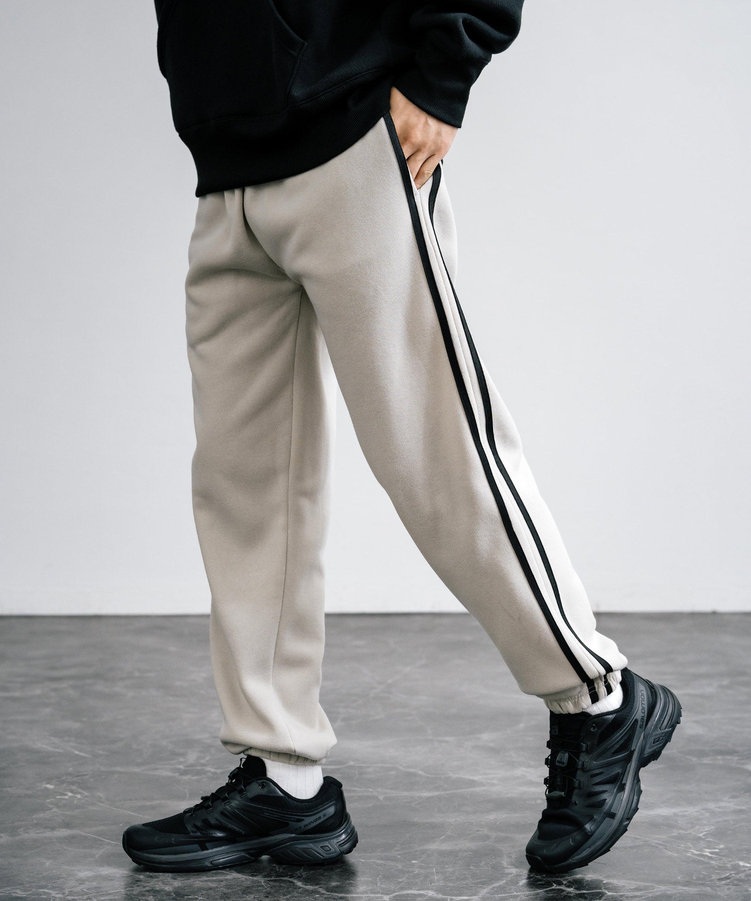 ロッキーモンロー Rocky Monroe スウェットパンツ ジョガー 裏起毛 メンズ レディース バルーン ライン イージー 暖パン 無地 リラックス ウエストゴム ベーシック コットンタッチ 14986 （2.オートミール） 2.オートミール